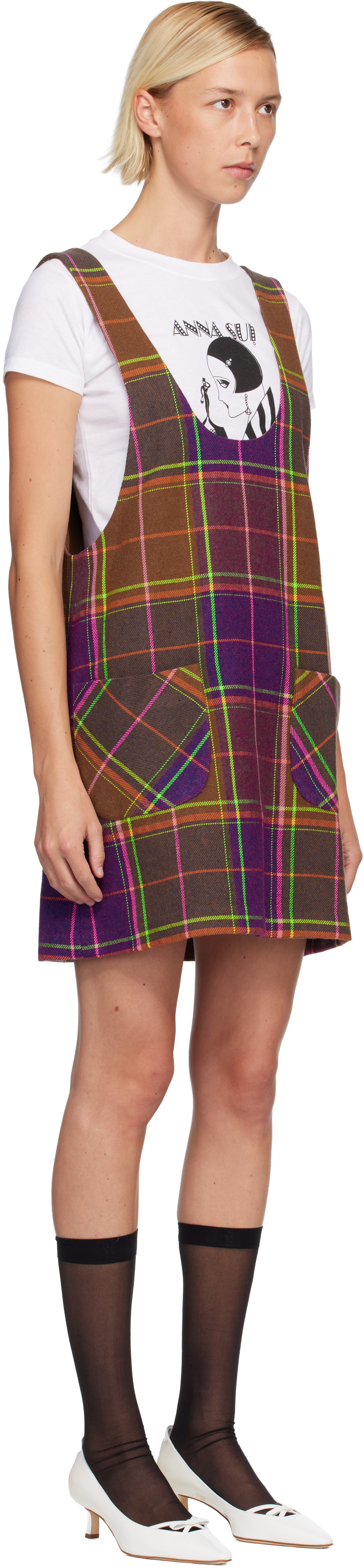 Anna Sui Ssense Exclusive Brown Jumper Minidress In Red