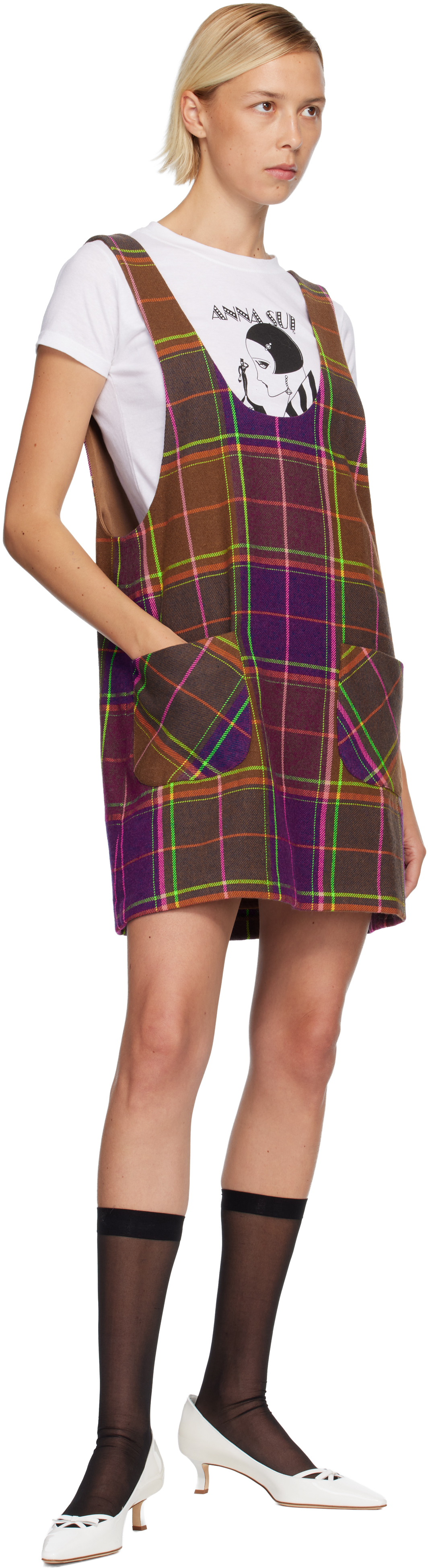 Anna Sui Ssense Exclusive Brown Jumper Minidress In Red