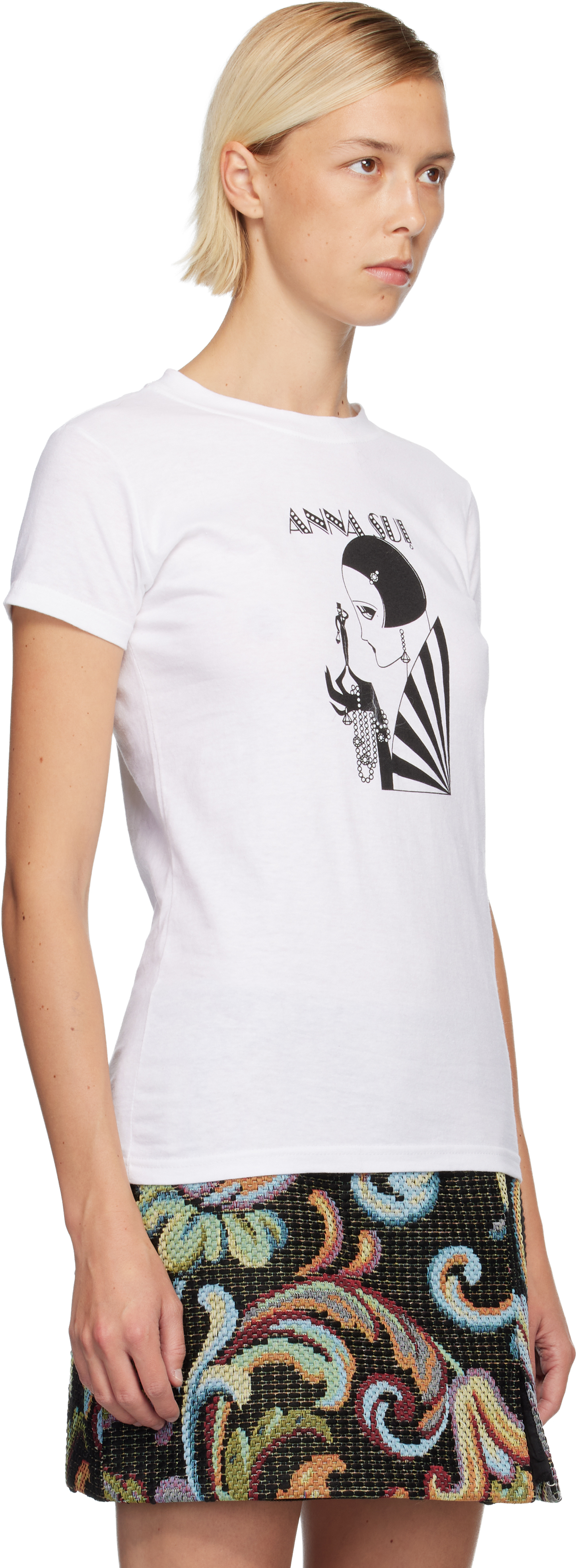 Anna Sui White Mad Cap Heiress Baby T-shirt In White