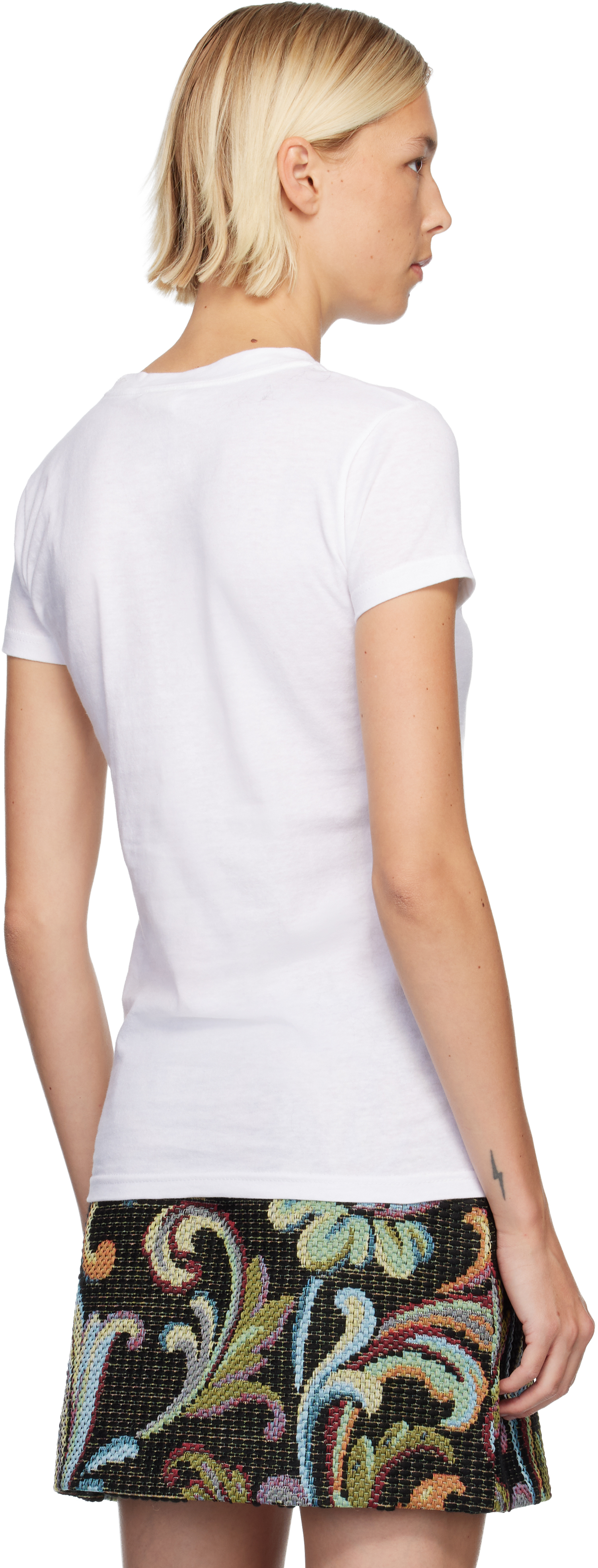 Anna Sui White Mad Cap Heiress Baby T-shirt In White