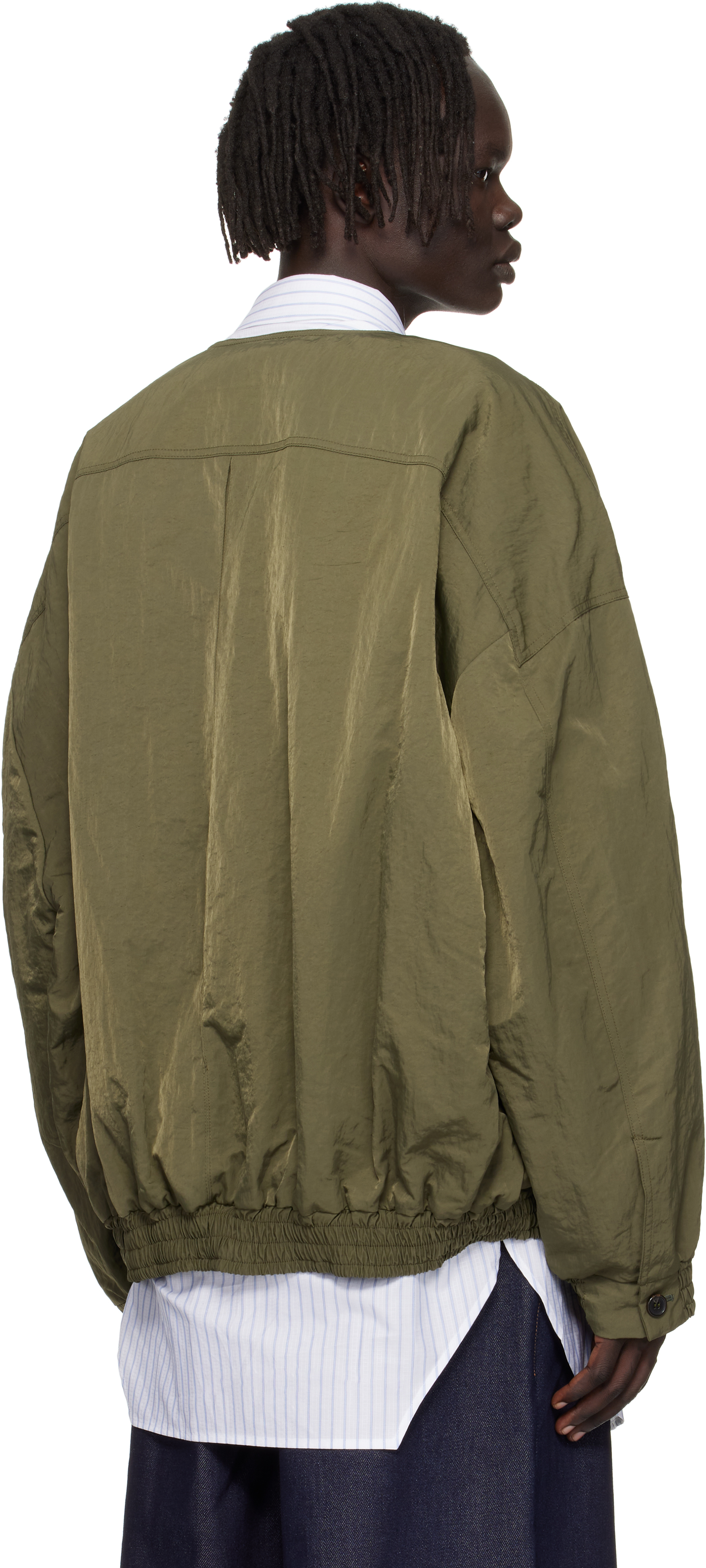 Hed Mayner Green Bomber Jacket In Green