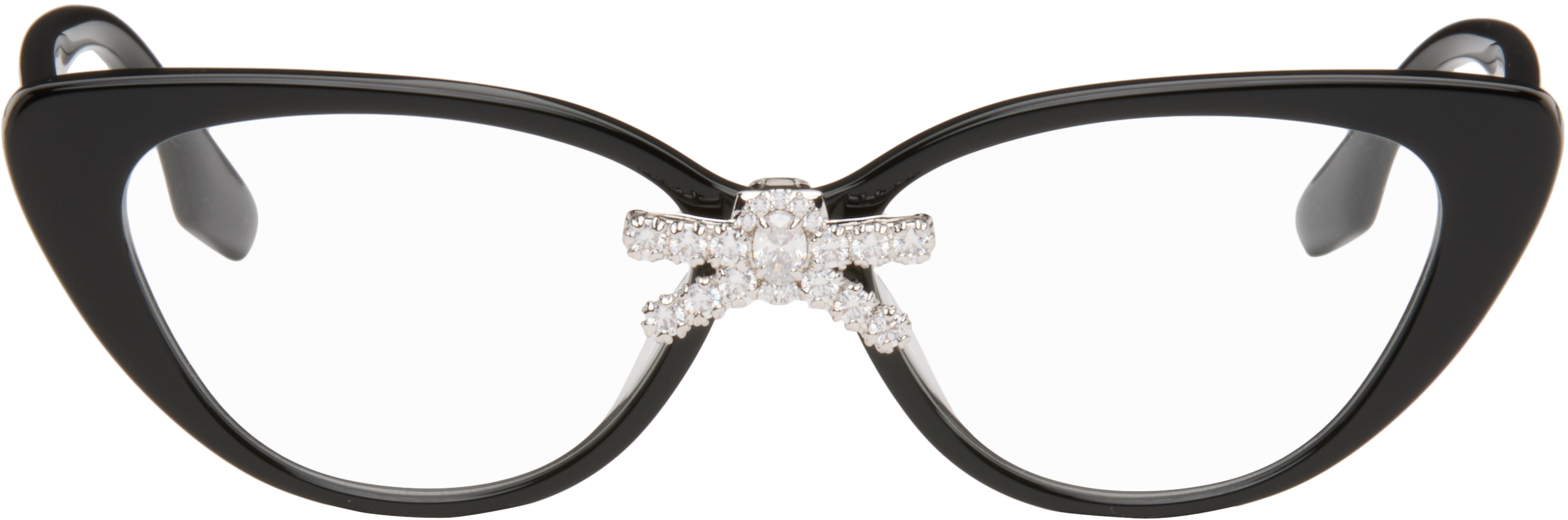 Black Gemstone Bow Glasses by SHUSHU/TONG on Sale