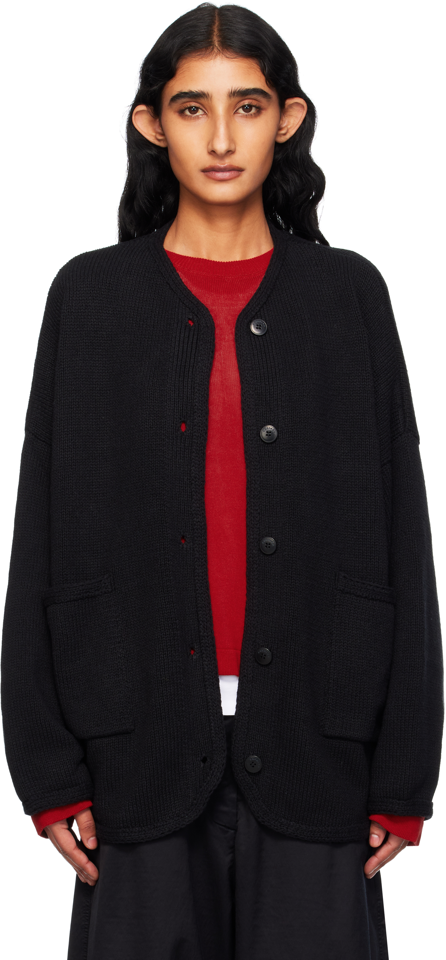 Black Cotton Cardigan