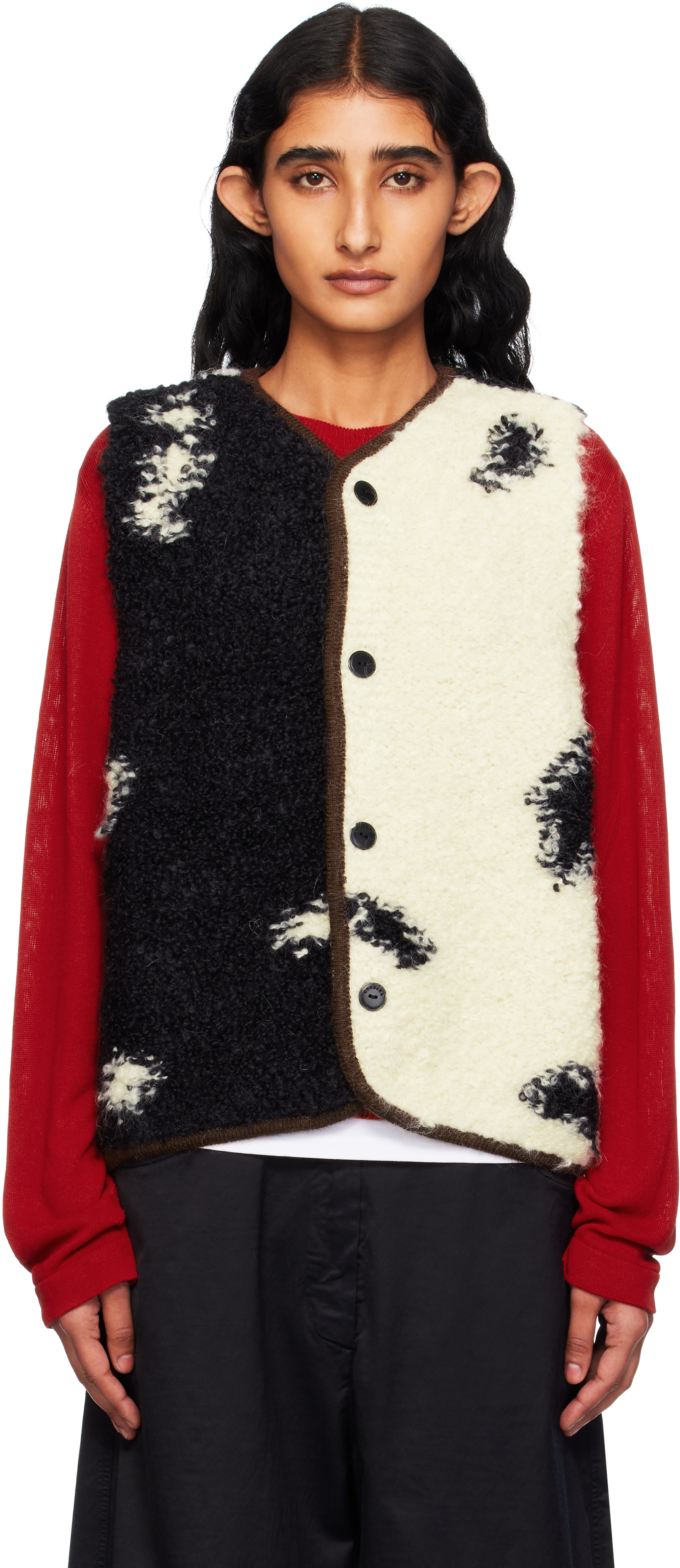 Black & White Blotch Waistcoat Cardigan