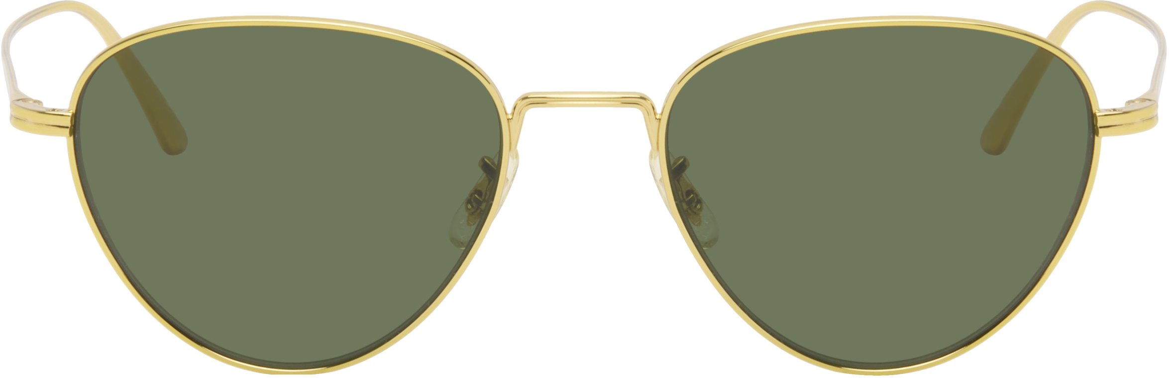 KHAITE Gold and Green Sunglasses KHAITE x Oliver Peoples 1986C in Gold and Green main image 2