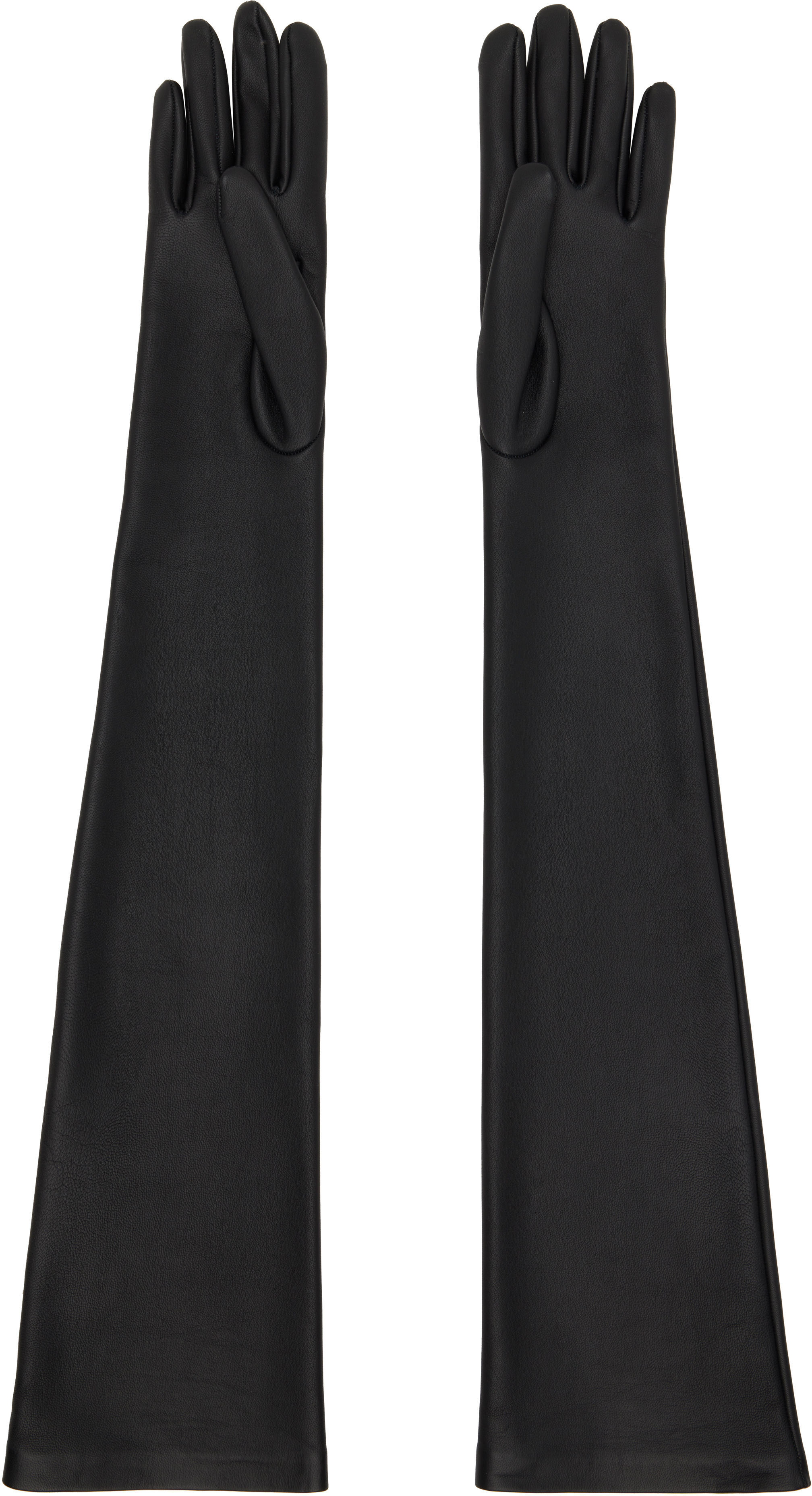 Khaite Black Remo Long Gloves In Black