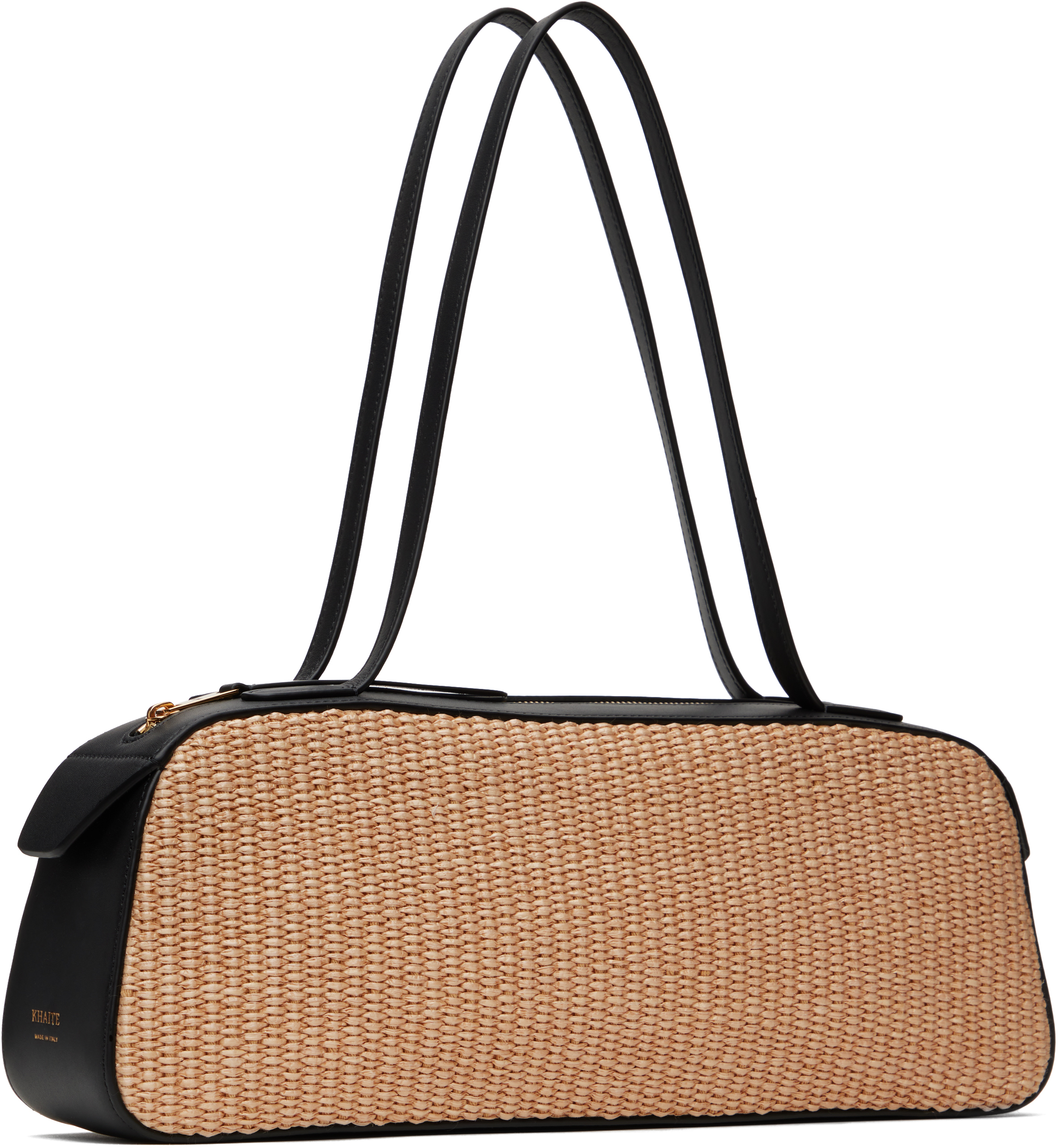 KHAITE BEIGE & BLACK SIMONA SHOULDER BAG 