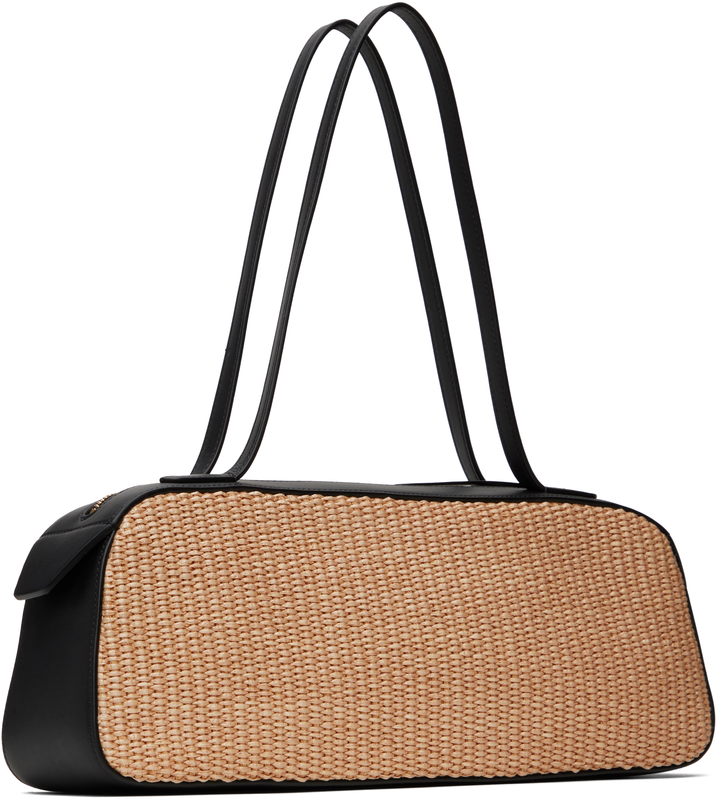 KHAITE BEIGE & BLACK SIMONA SHOULDER BAG 