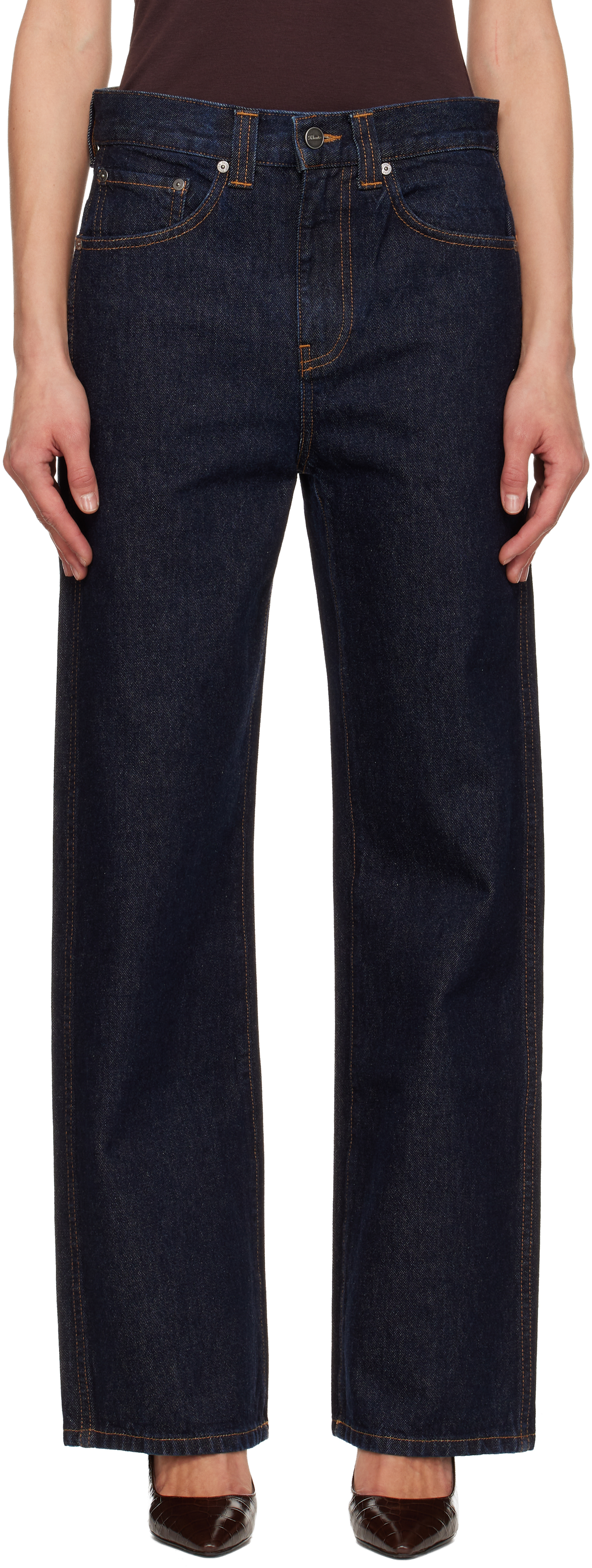 Khaite Karo Mid-rise Barrel-leg Jeans In Blue
