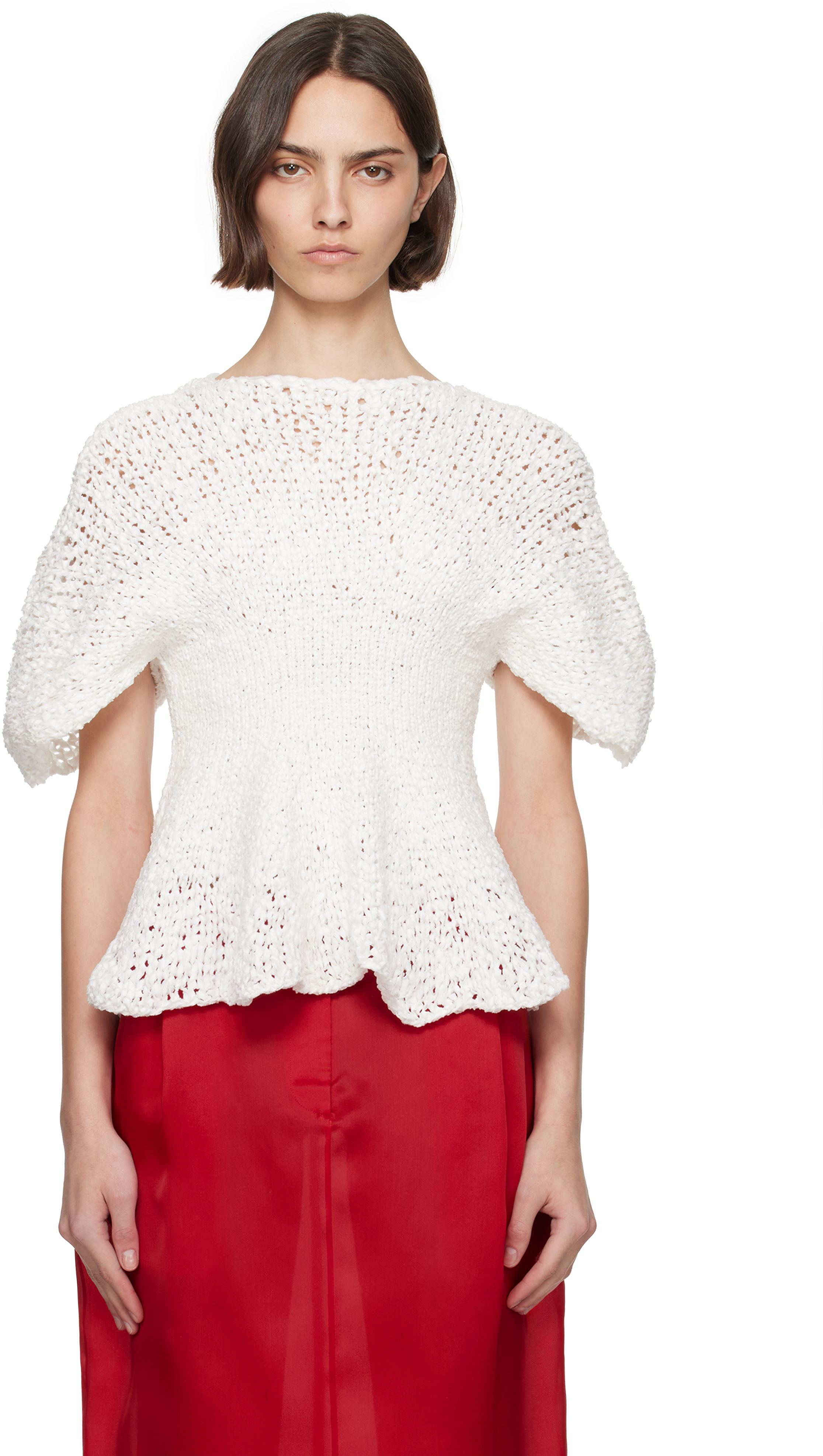 Shop Khaite Off-white Mathilde Top