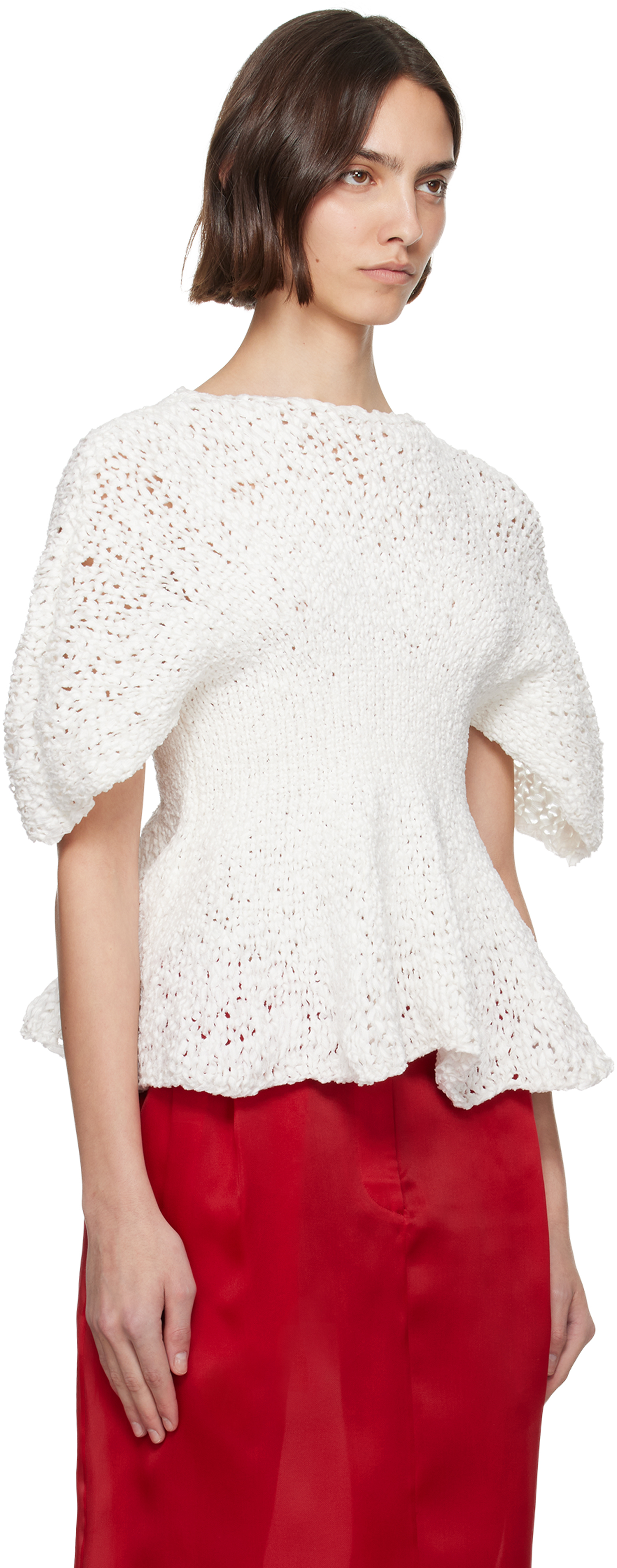 Shop Khaite Off-white Mathilde Top