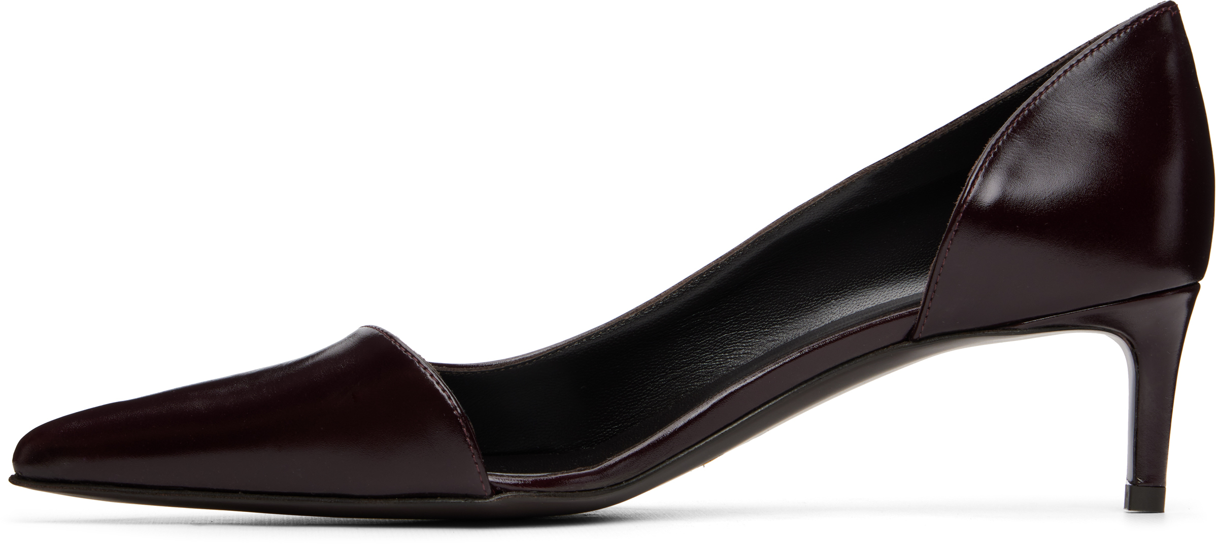 Khaite Jett Dorsay 45 Glossed Leather Pumps In Black