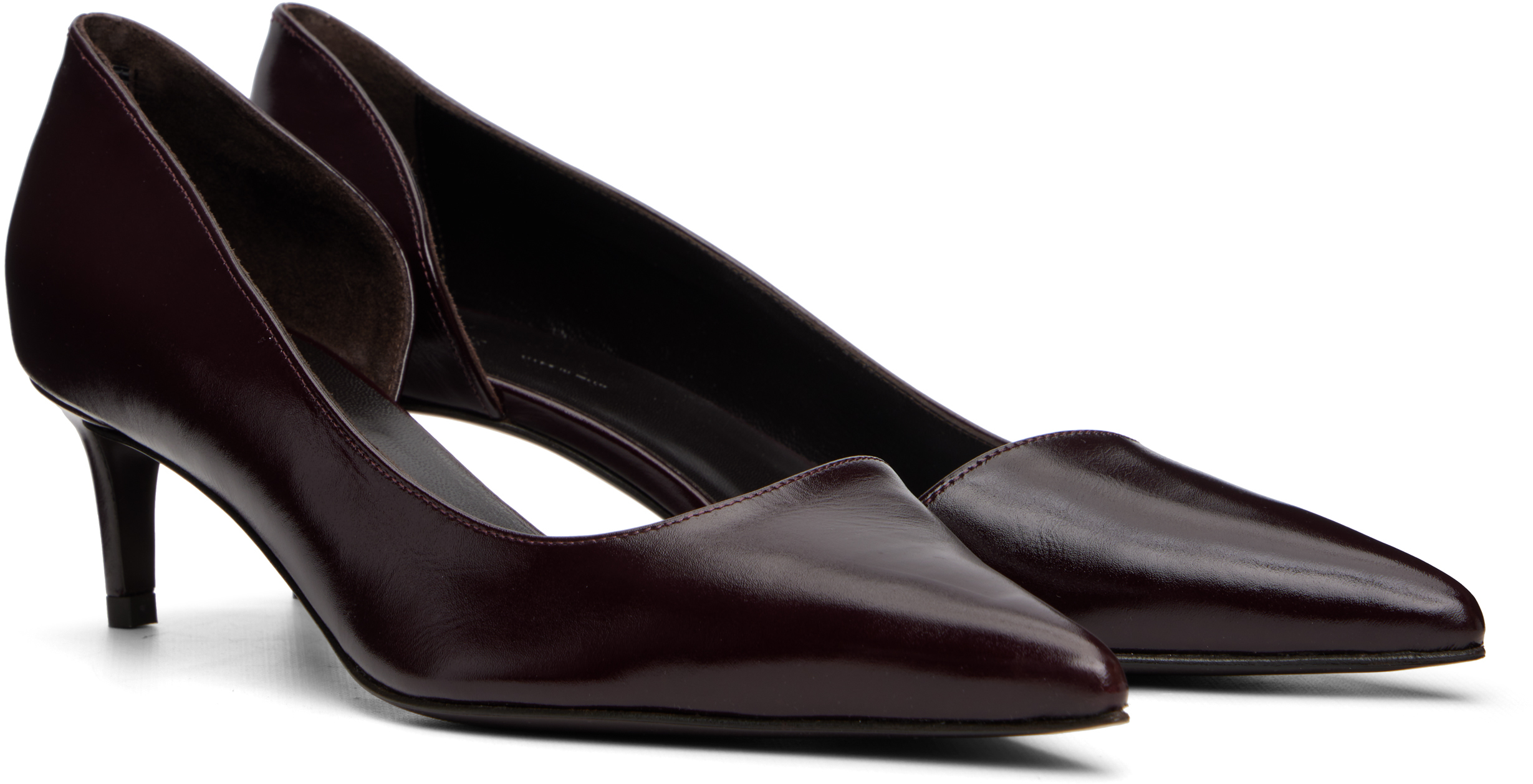 Khaite Jett Dorsay 45 Glossed Leather Pumps In Black