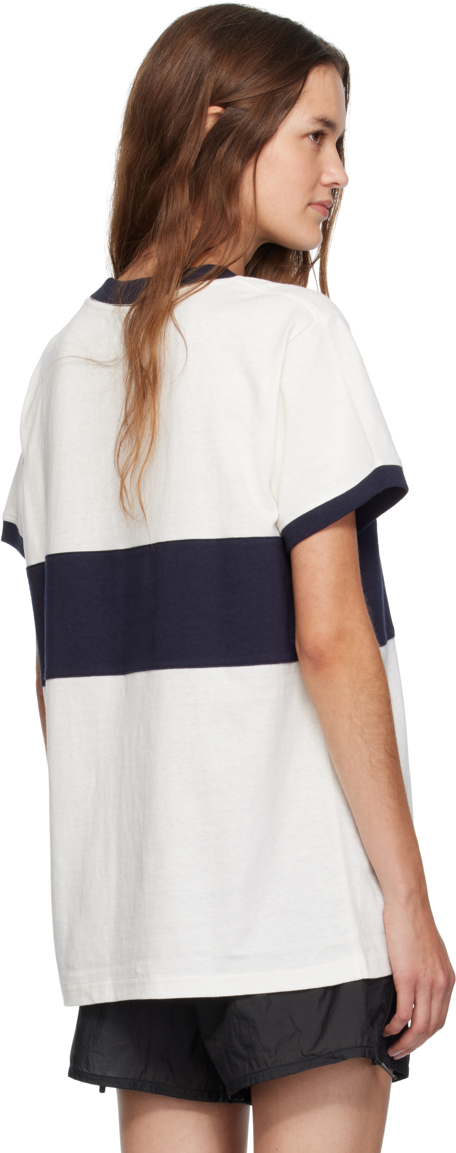 District Vision Off-white Ringer T-shirt In White