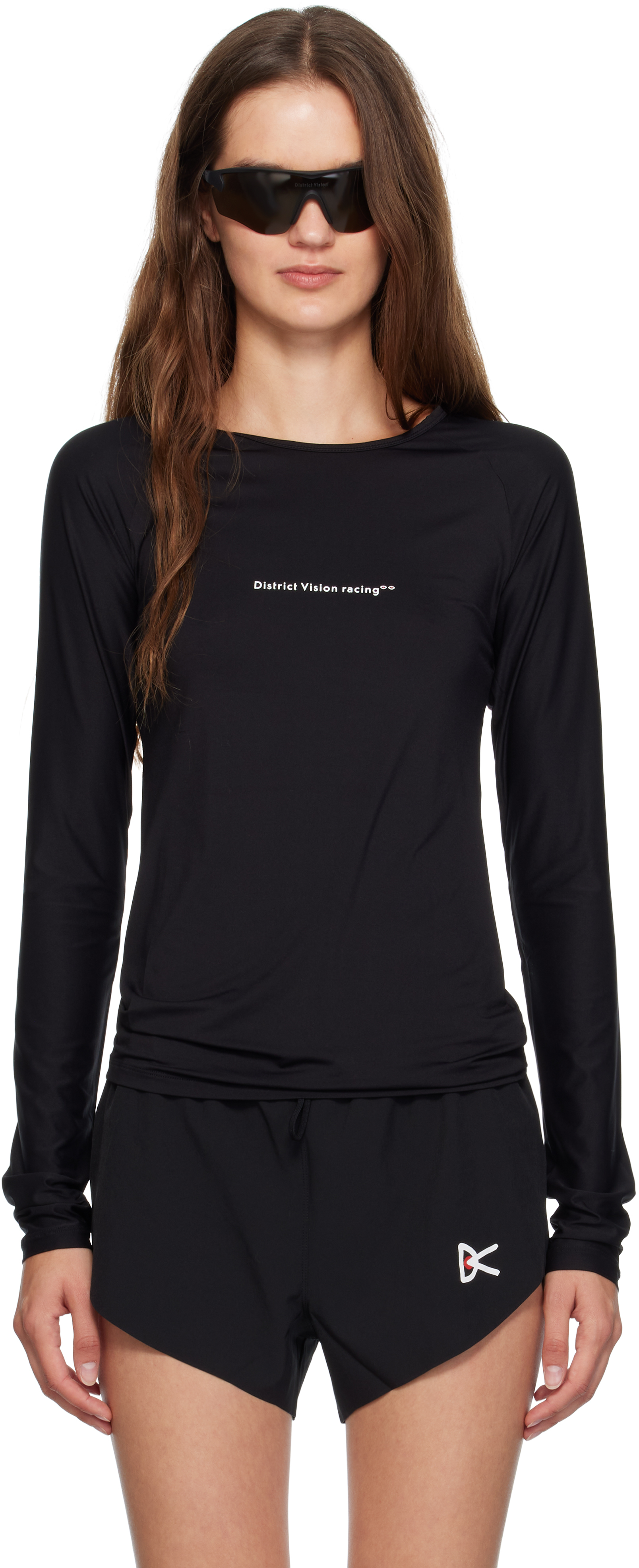 District Vision Black Aloe Long Sleeve Fitted Sport T-shirt In Black