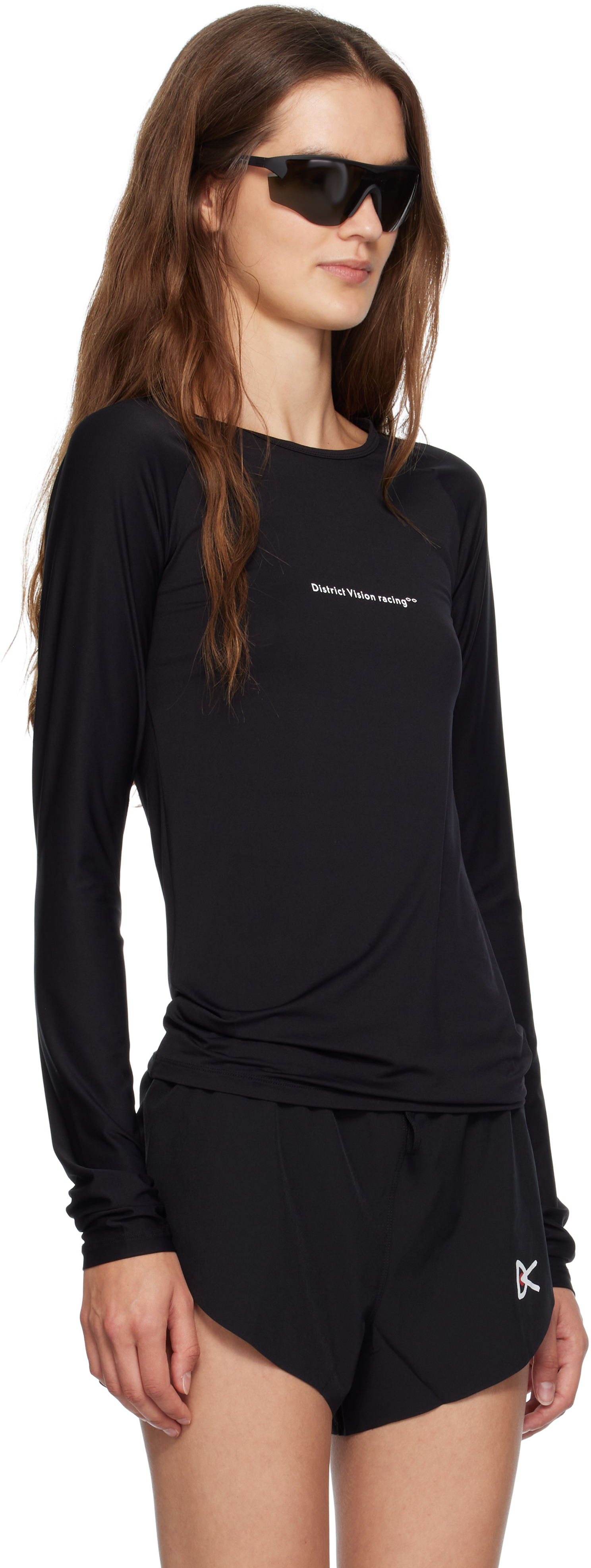 District Vision Black Aloe Long Sleeve Fitted Sport T-shirt In Black