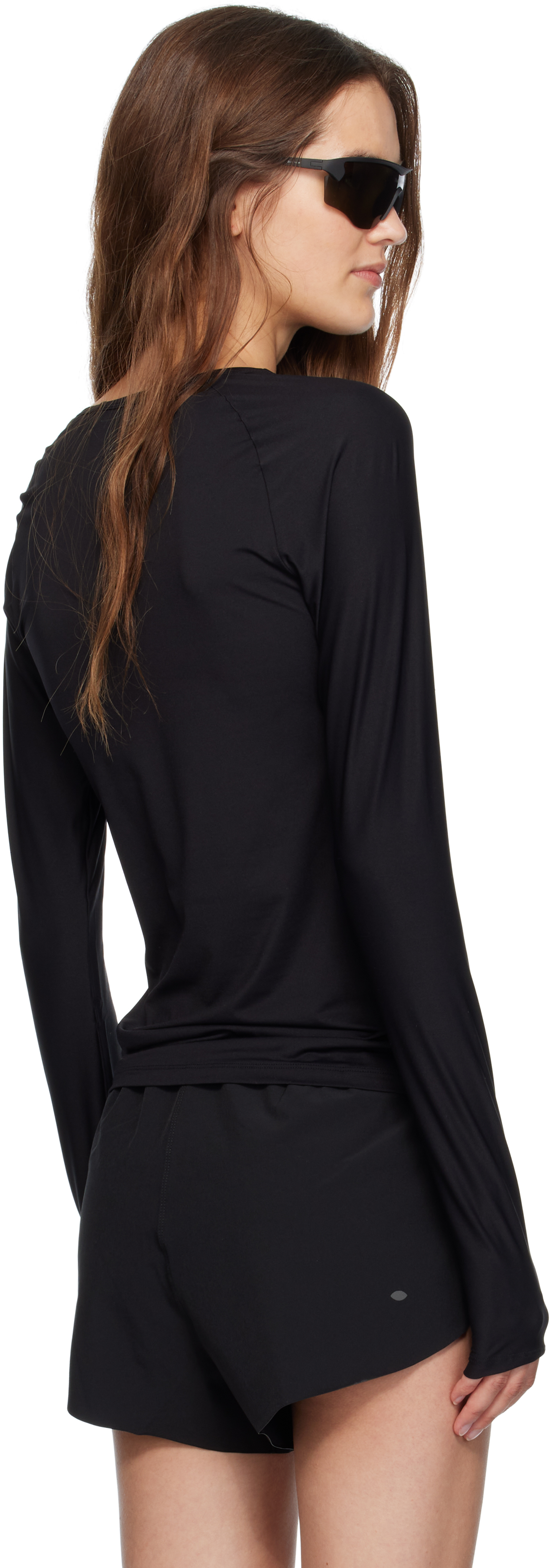 District Vision Black Aloe Long Sleeve Fitted Sport T-shirt In Black