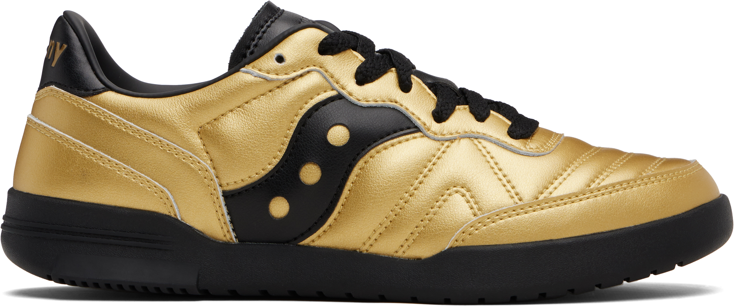 Gold & Black 586i Leather Sneakers