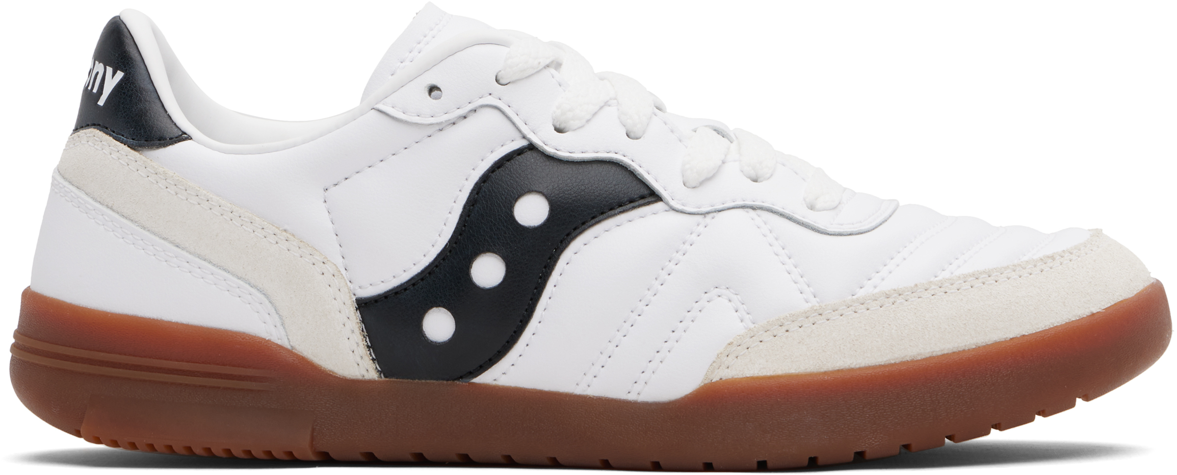 White & Off-White 586i Leather Sneakers