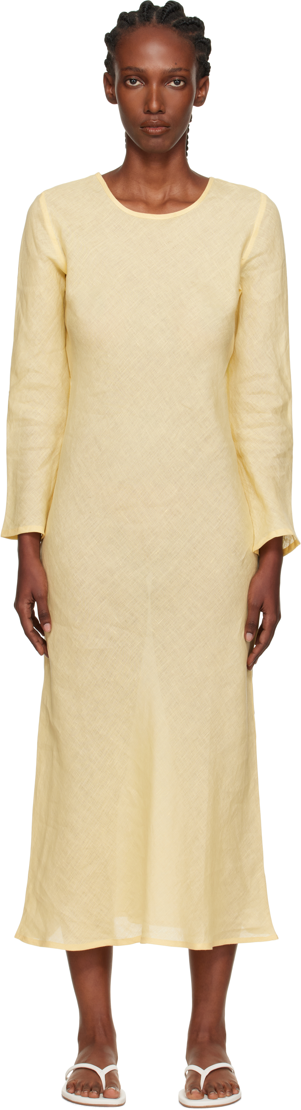 Yellow Dydine Long Sleeve Maxi Dress