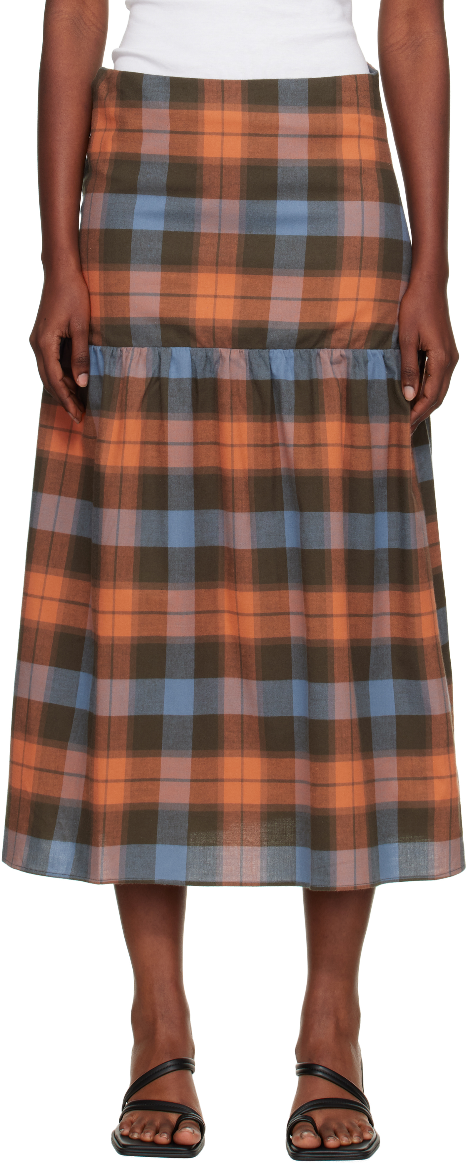 Orange & Blue Garlin Maxi Skirt