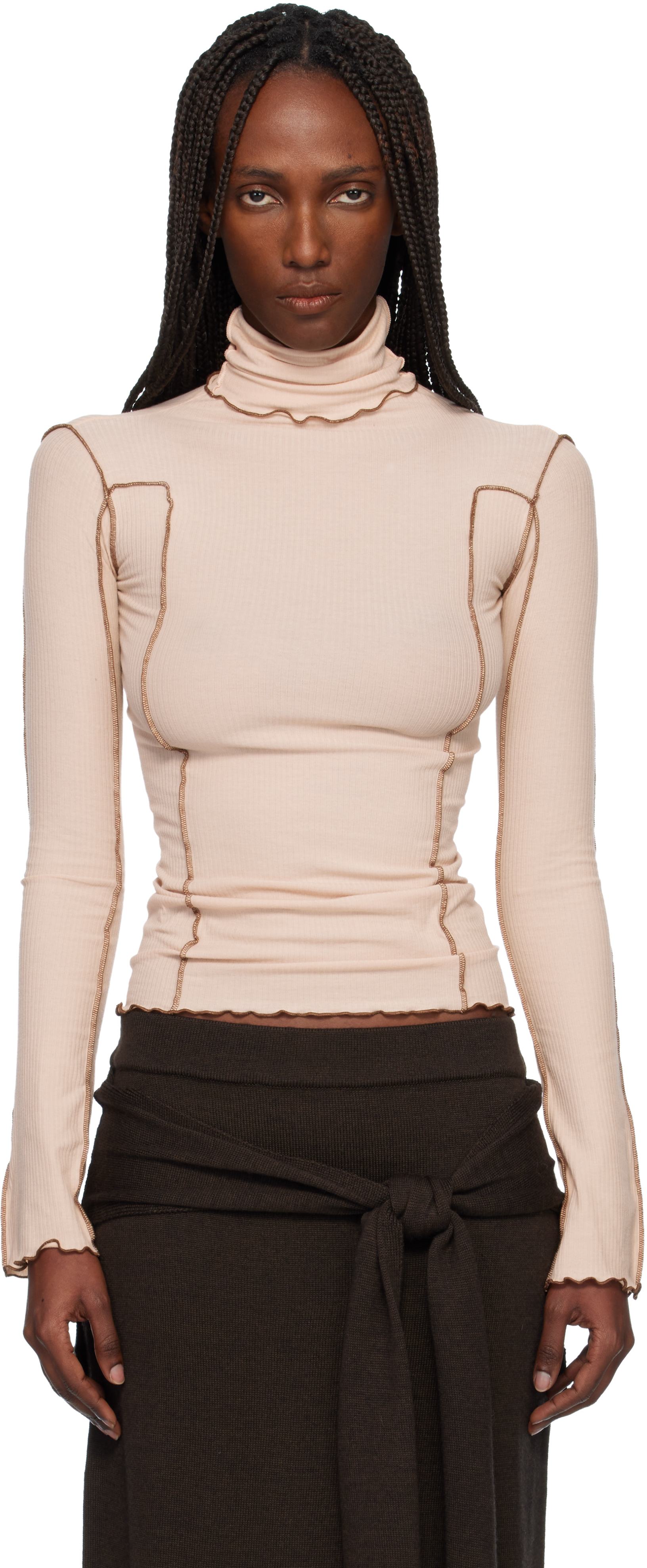 【BASERANGE】omato turtleneck Omato Turtleneck in Black | Fine organic cotton rib | Baserange