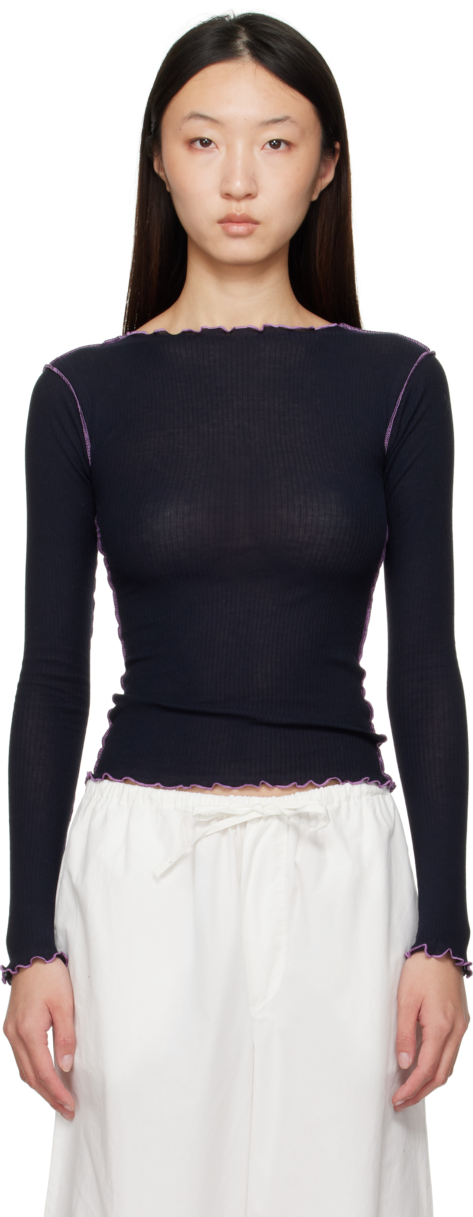 Navy Vein Long Sleeve T-shirt