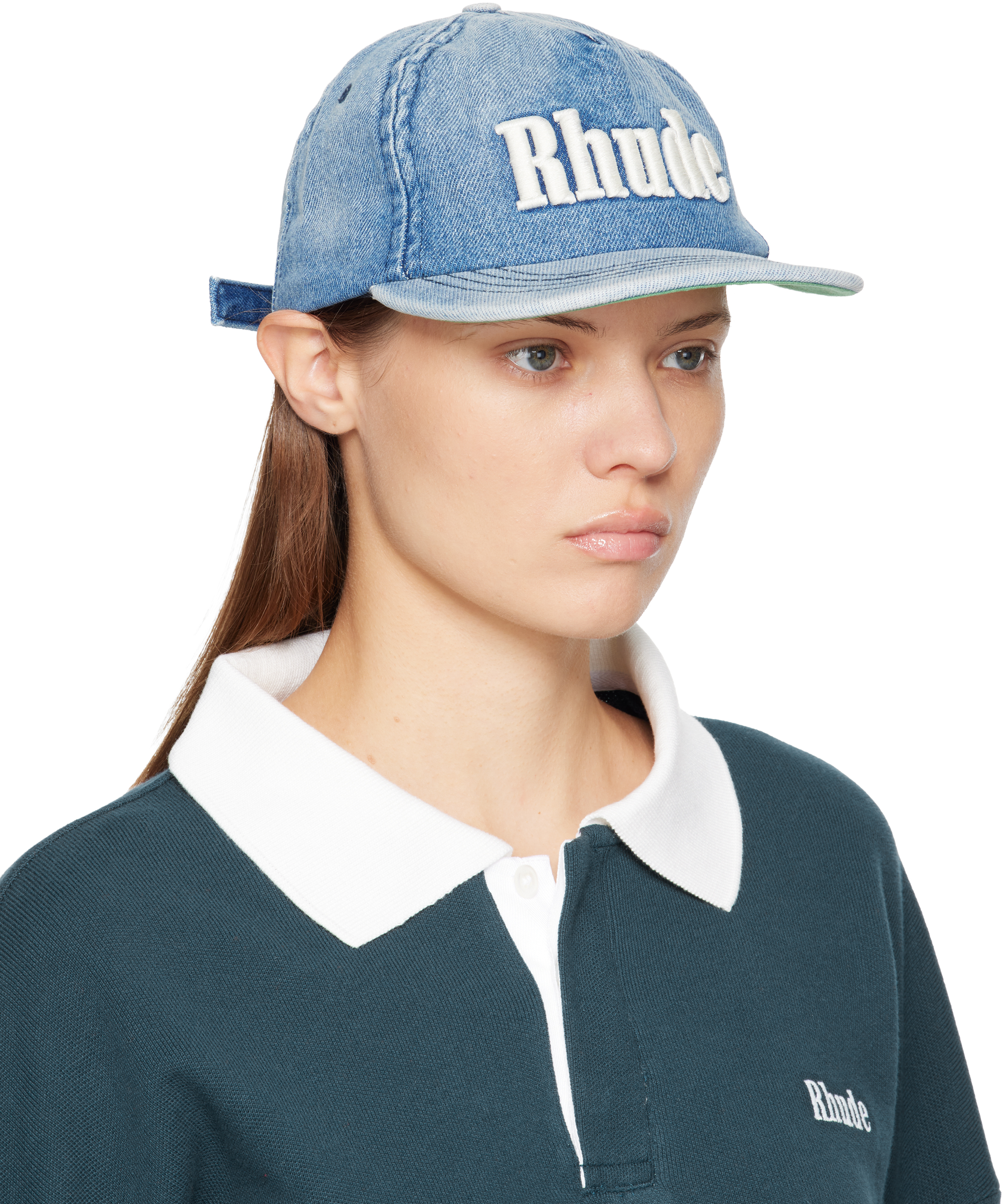 Rhude Blue '' Logo Denim Cap In Blue