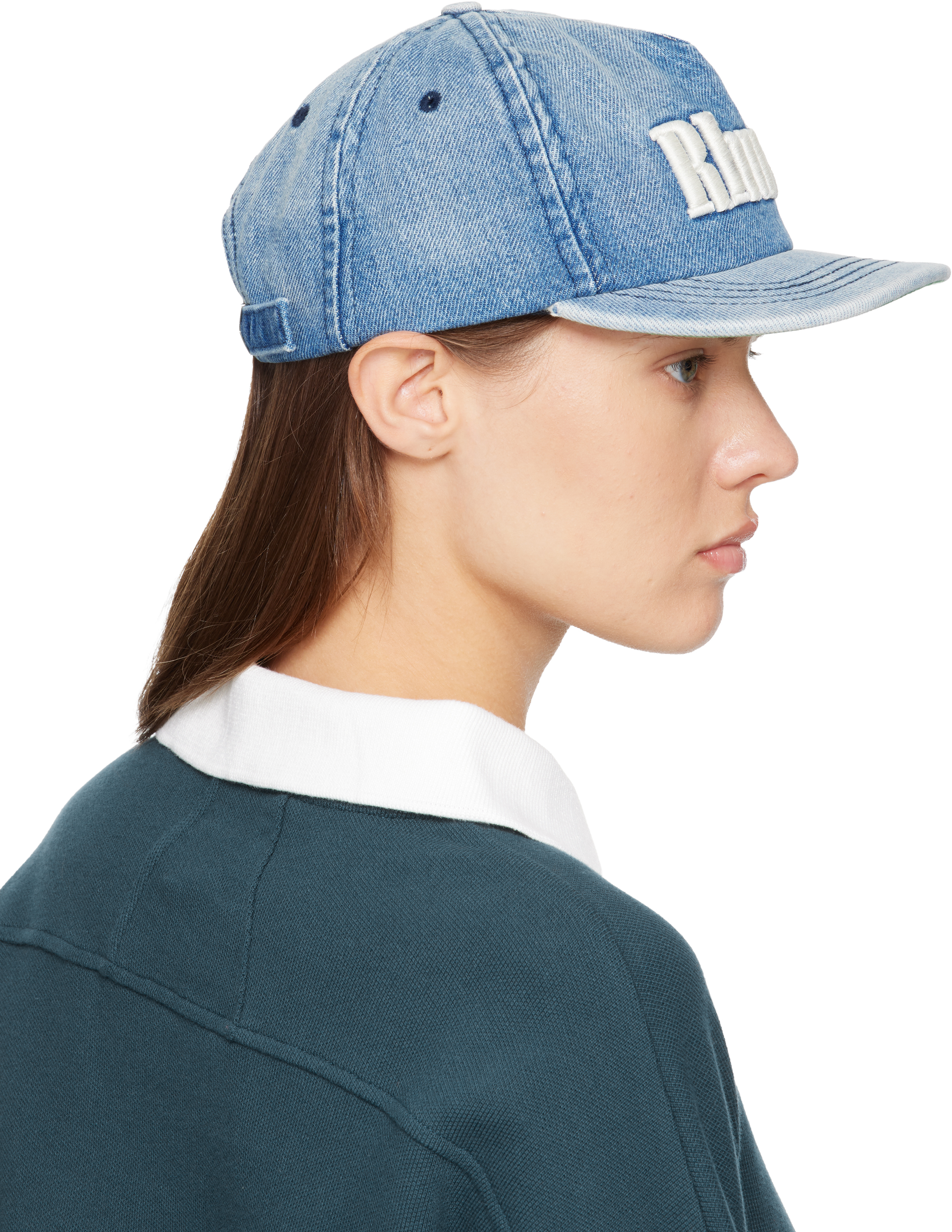 Rhude Blue '' Logo Denim Cap In Blue