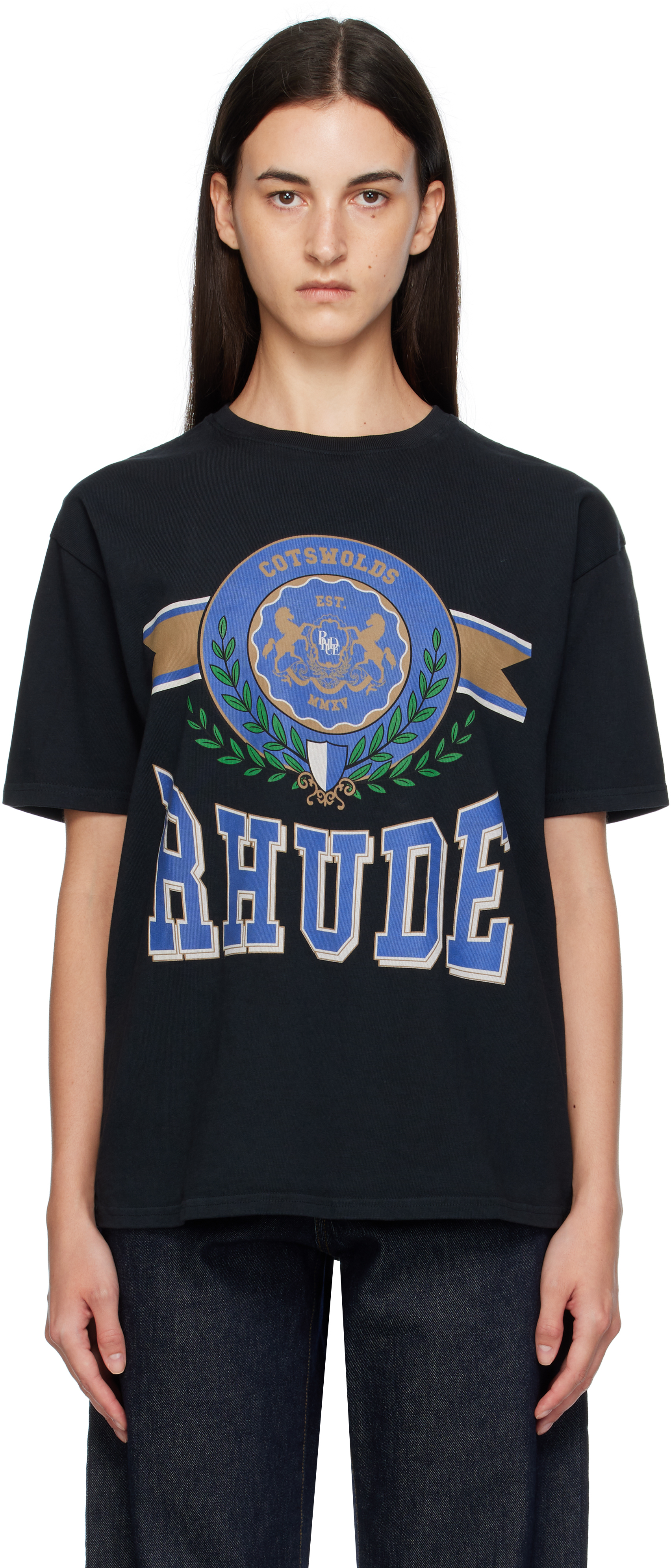Black 'Cotswold' Crest T-shirt