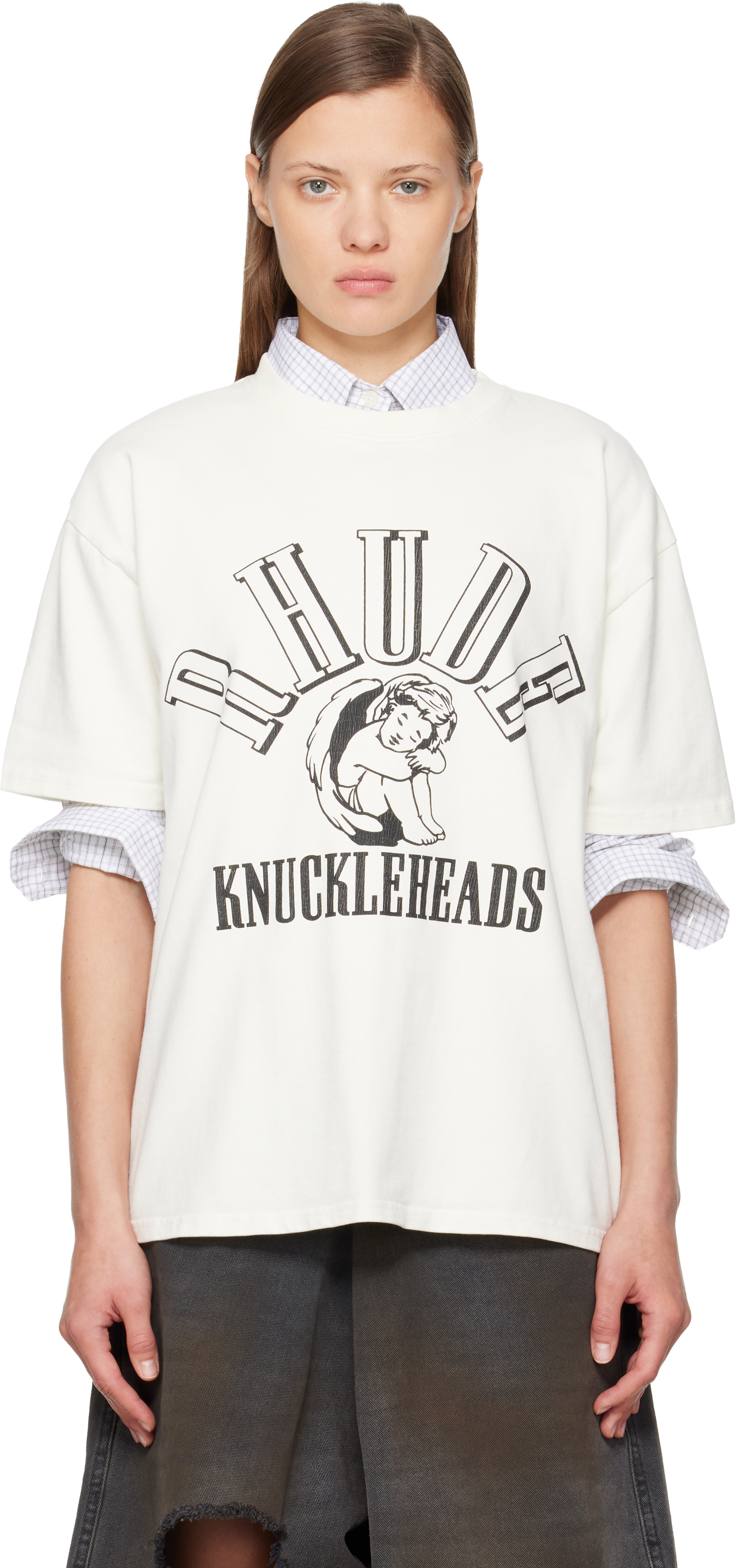 Rhude White 'knuckleheads' T-shirt In White