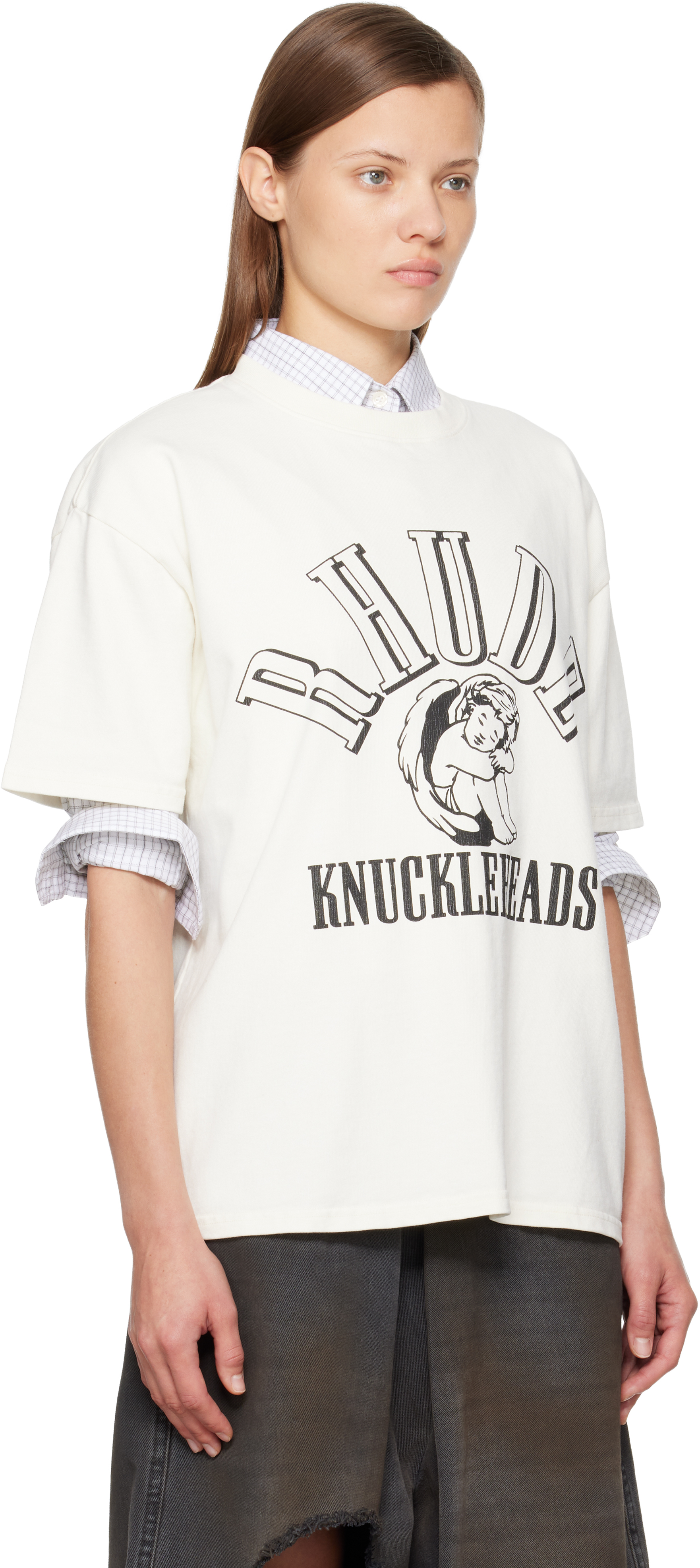 Rhude White 'knuckleheads' T-shirt In White