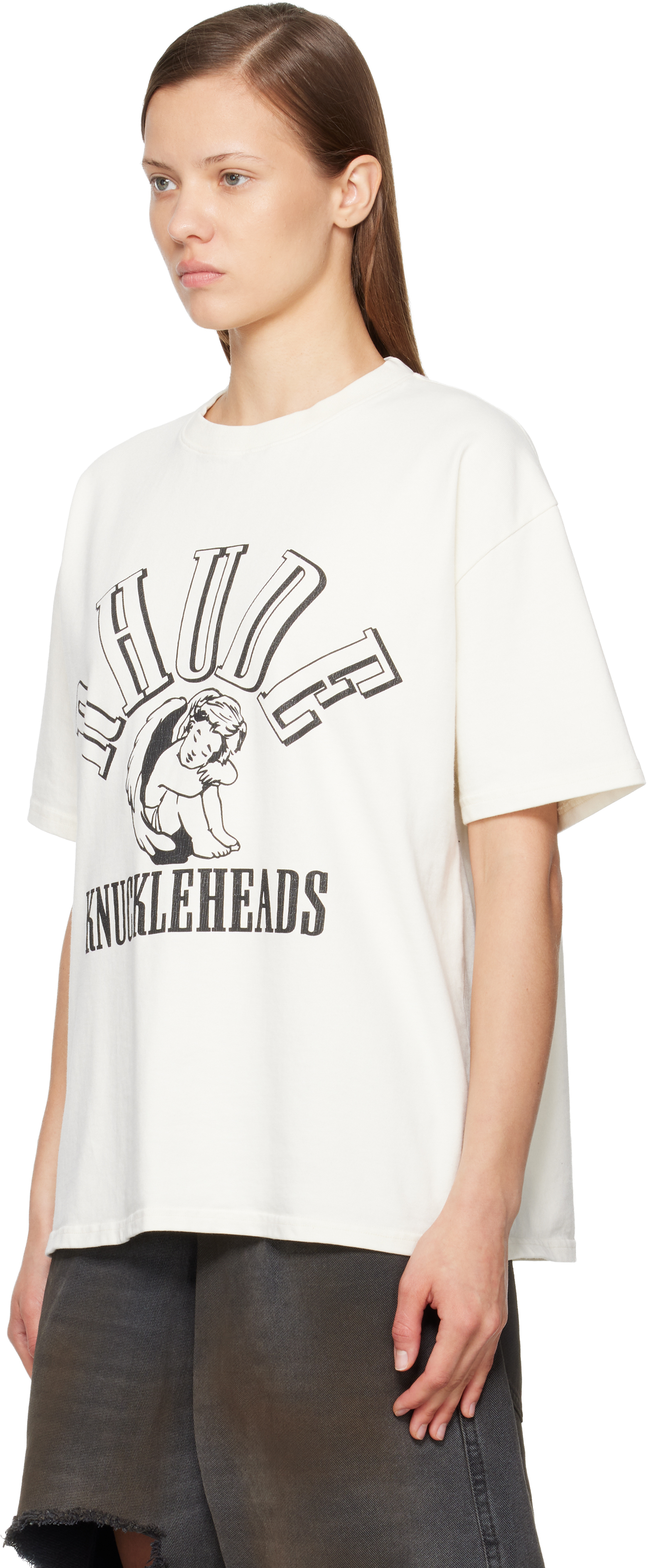 Rhude White 'knuckleheads' T-shirt In White