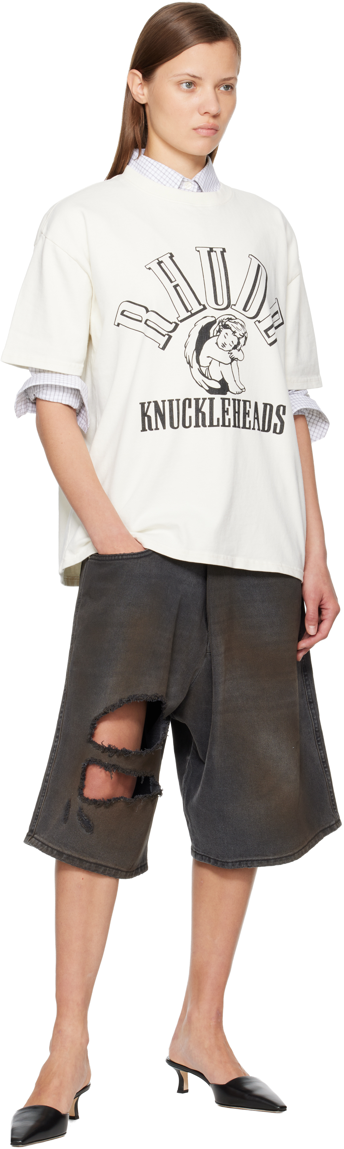 Rhude White 'knuckleheads' T-shirt In White