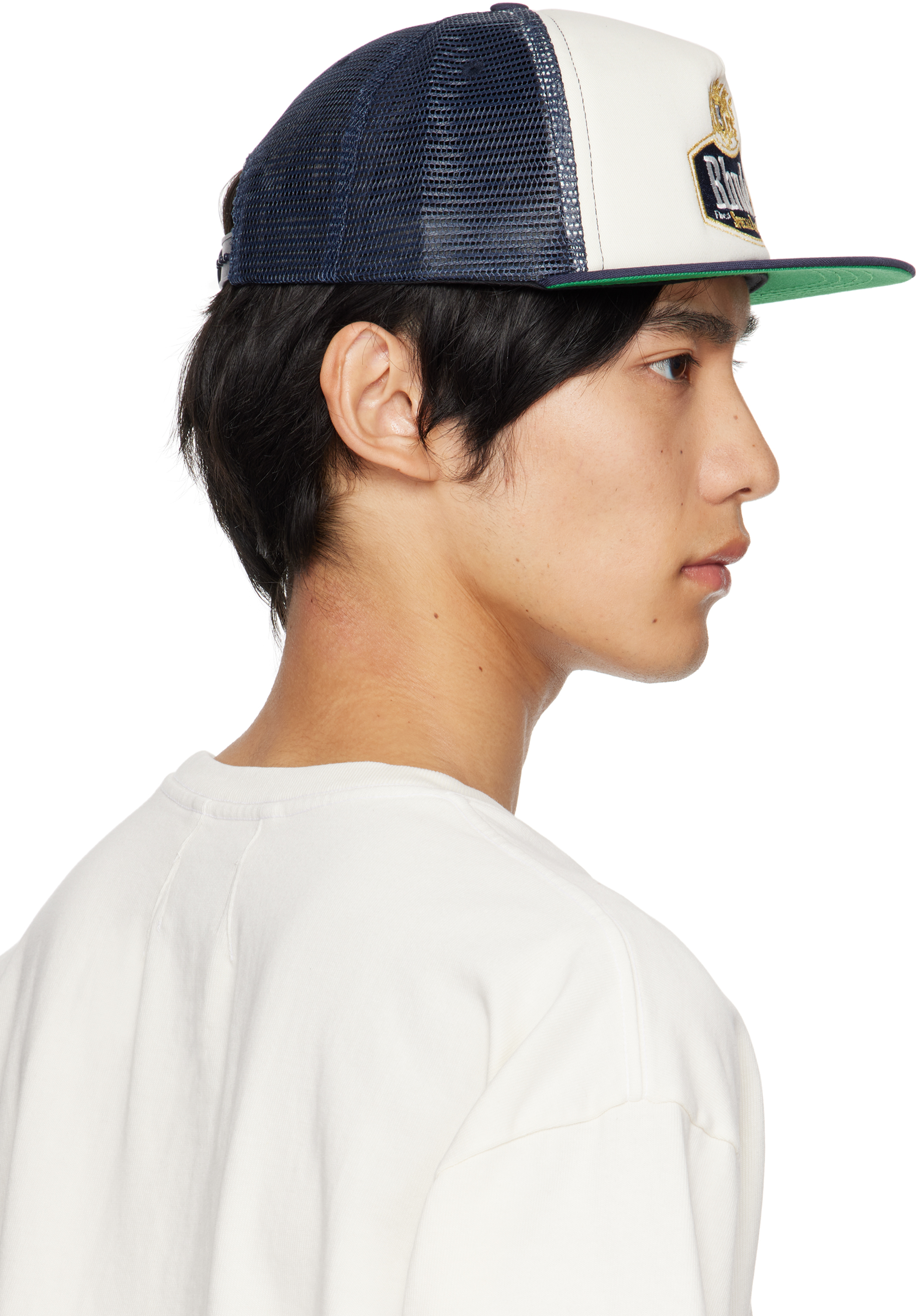 Rhude Navy Embroidered 'special Blend' Trucker Cap