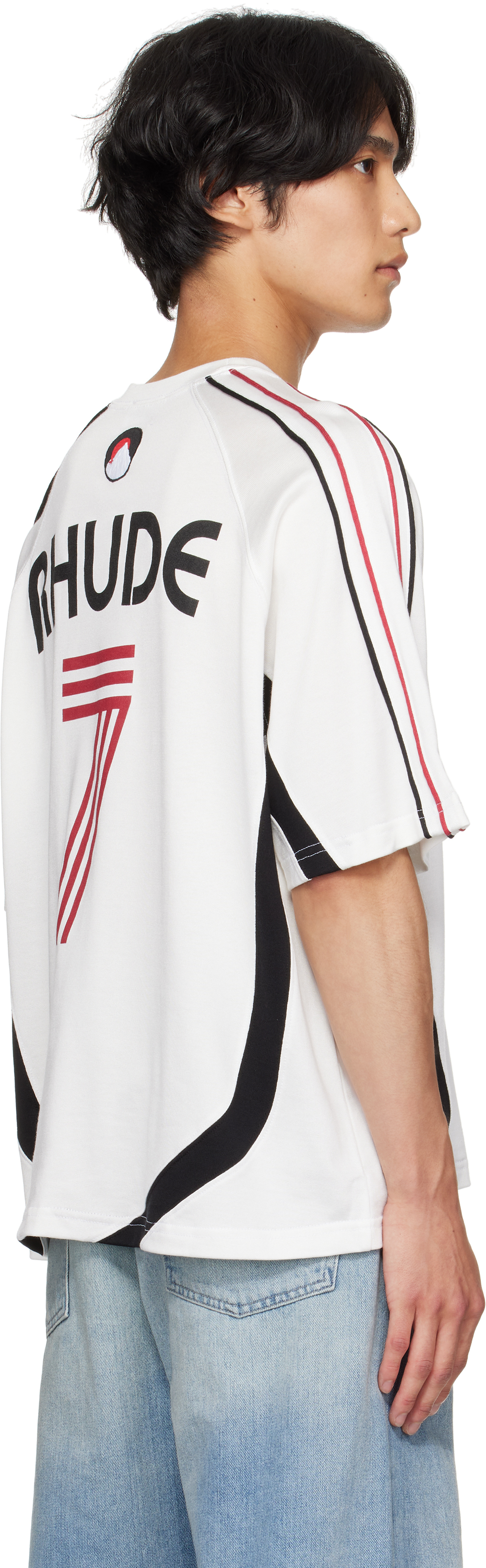 Rhude White Lundun Soccer Jersey T-shirt In White