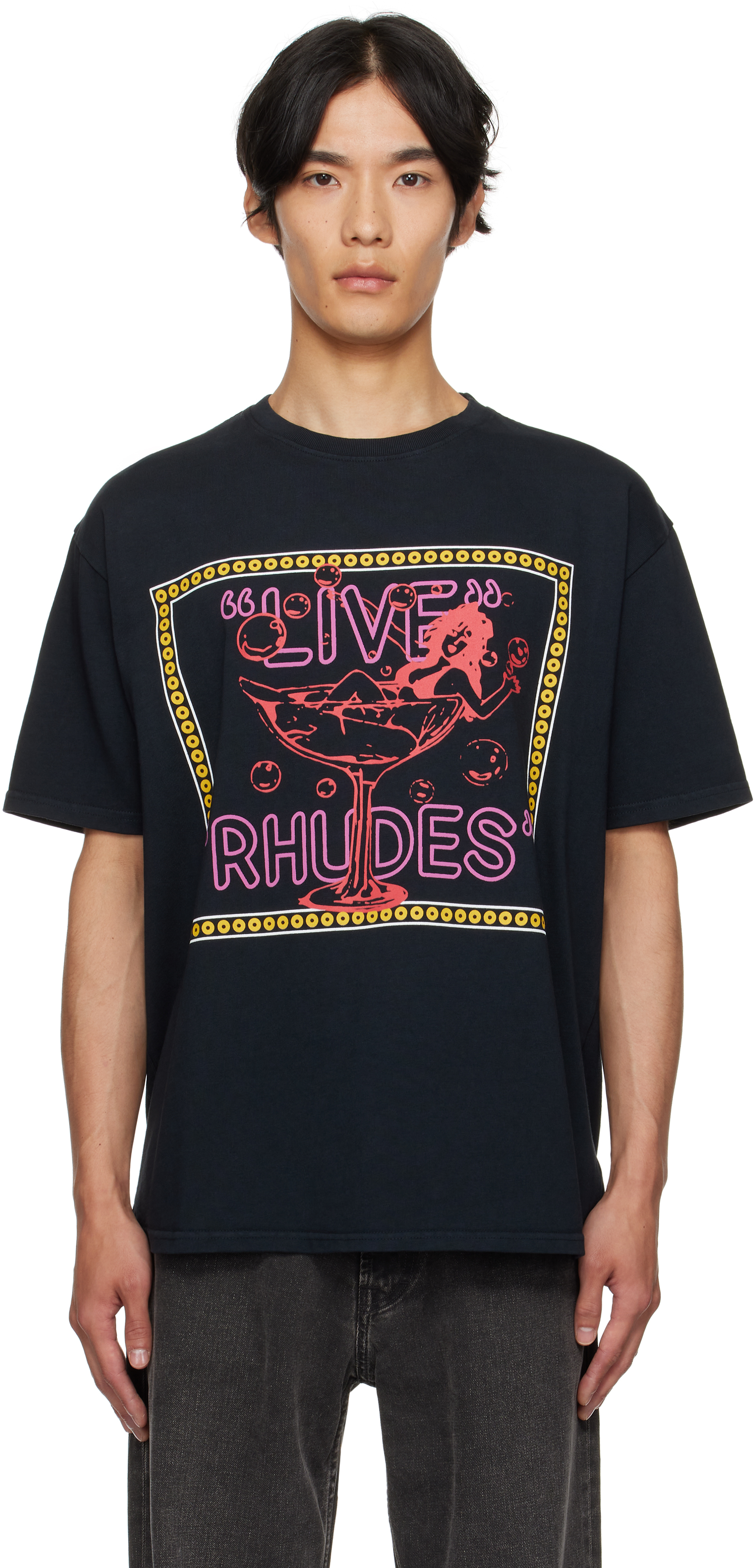 Black 'Live Rhudes' T-shirt