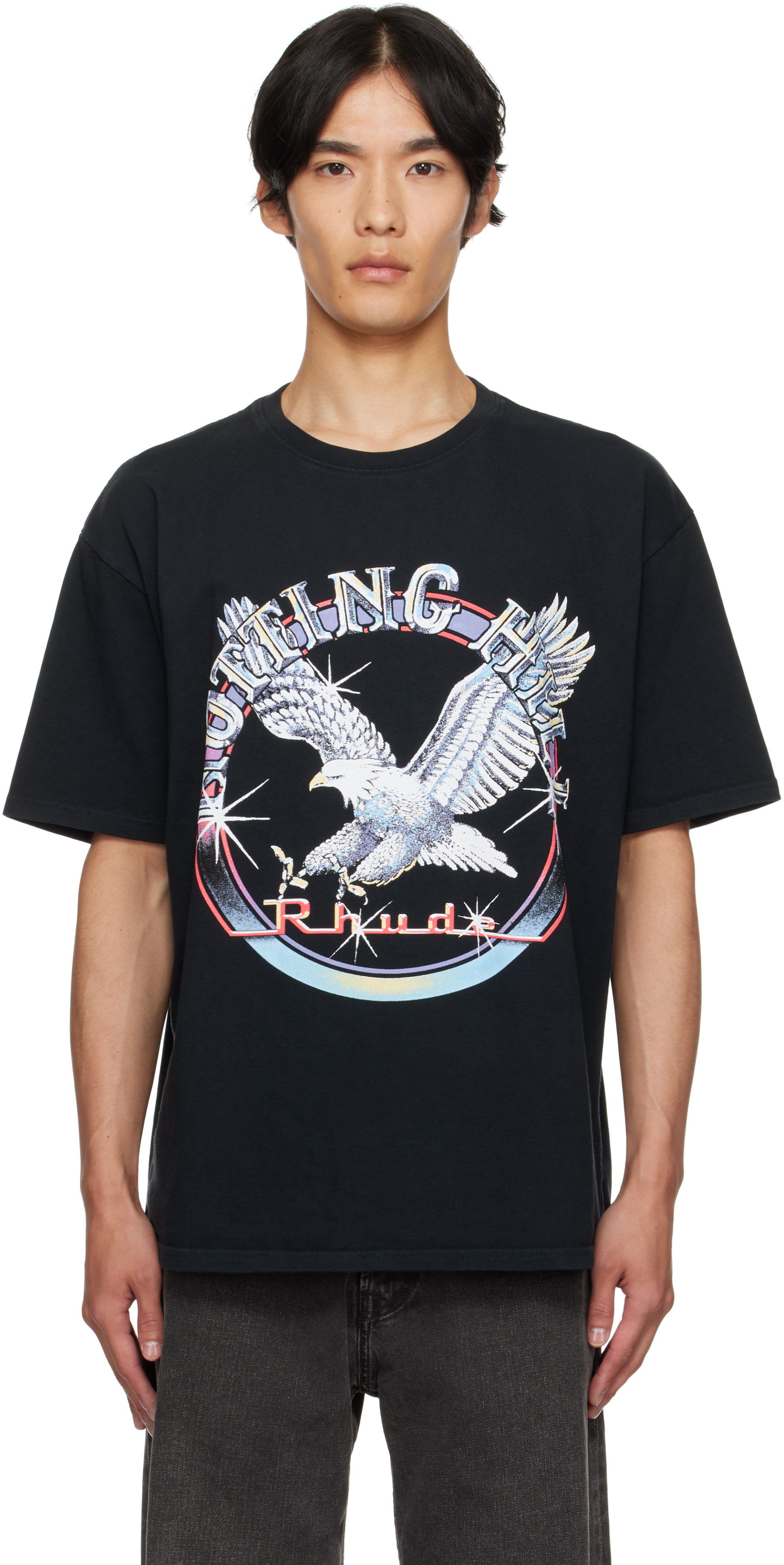 Rhude Notting Hill Eagle Graphic T-shirt In Black