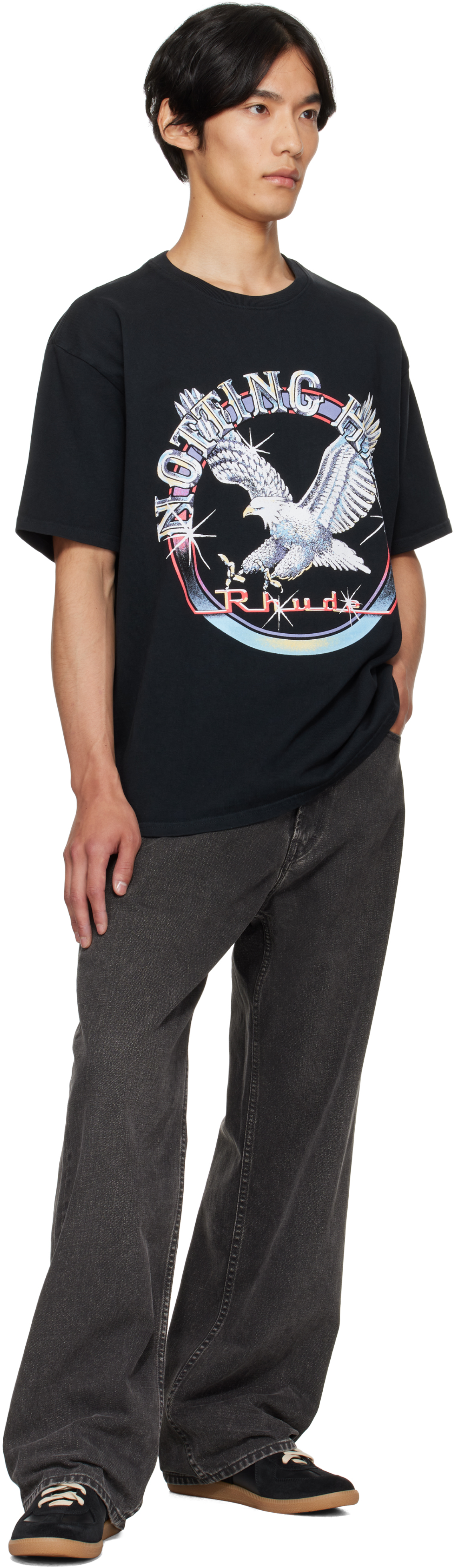 Rhude Notting Hill Eagle Graphic T-shirt In Black