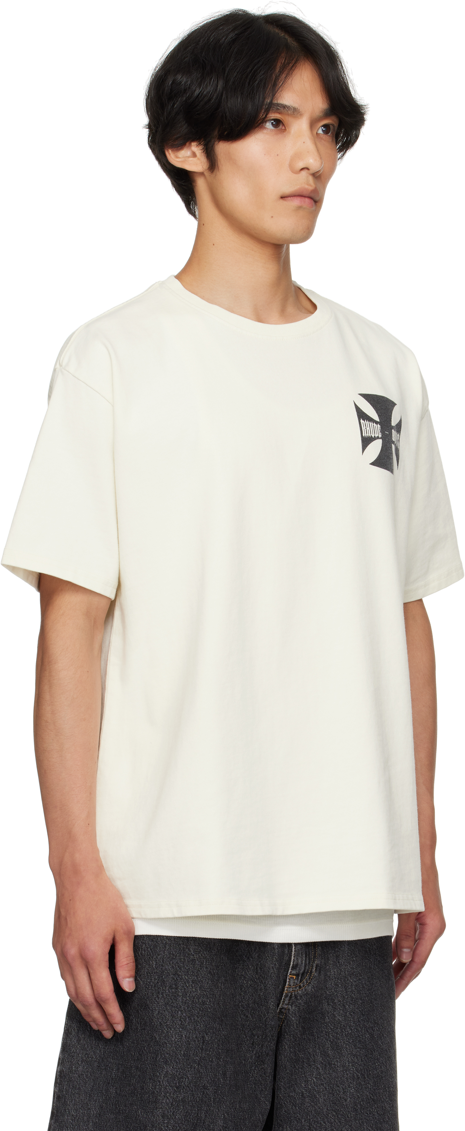 Rhude Off-white ' Boys' T-shirt In Neutral