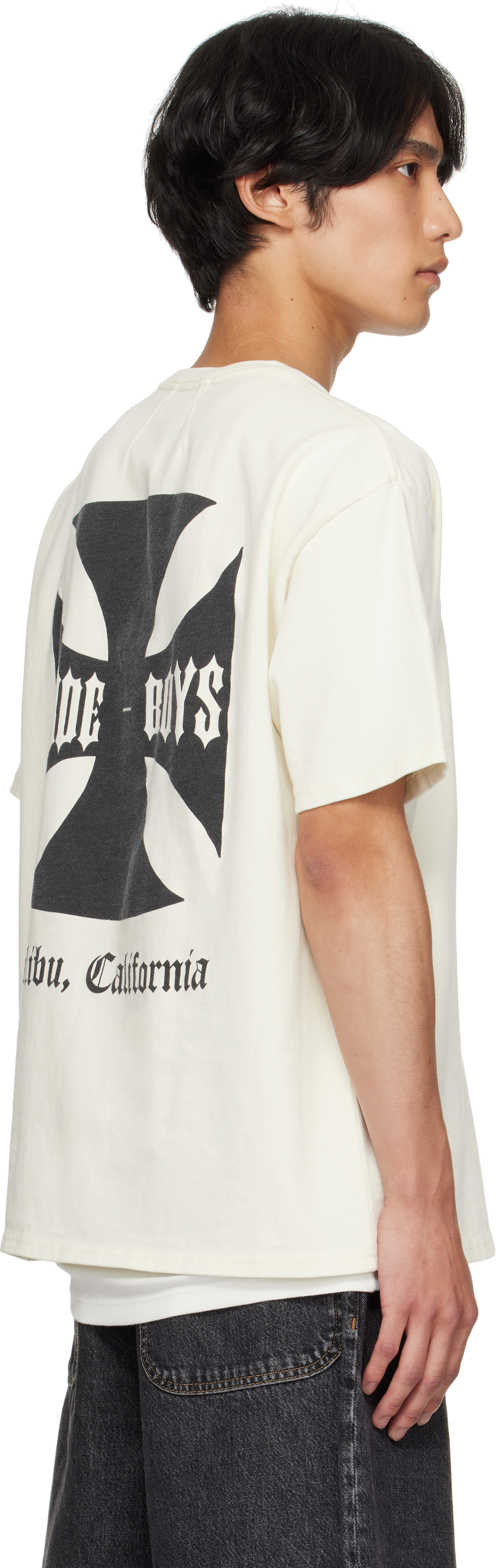 Rhude Off-white ' Boys' T-shirt In Neutral