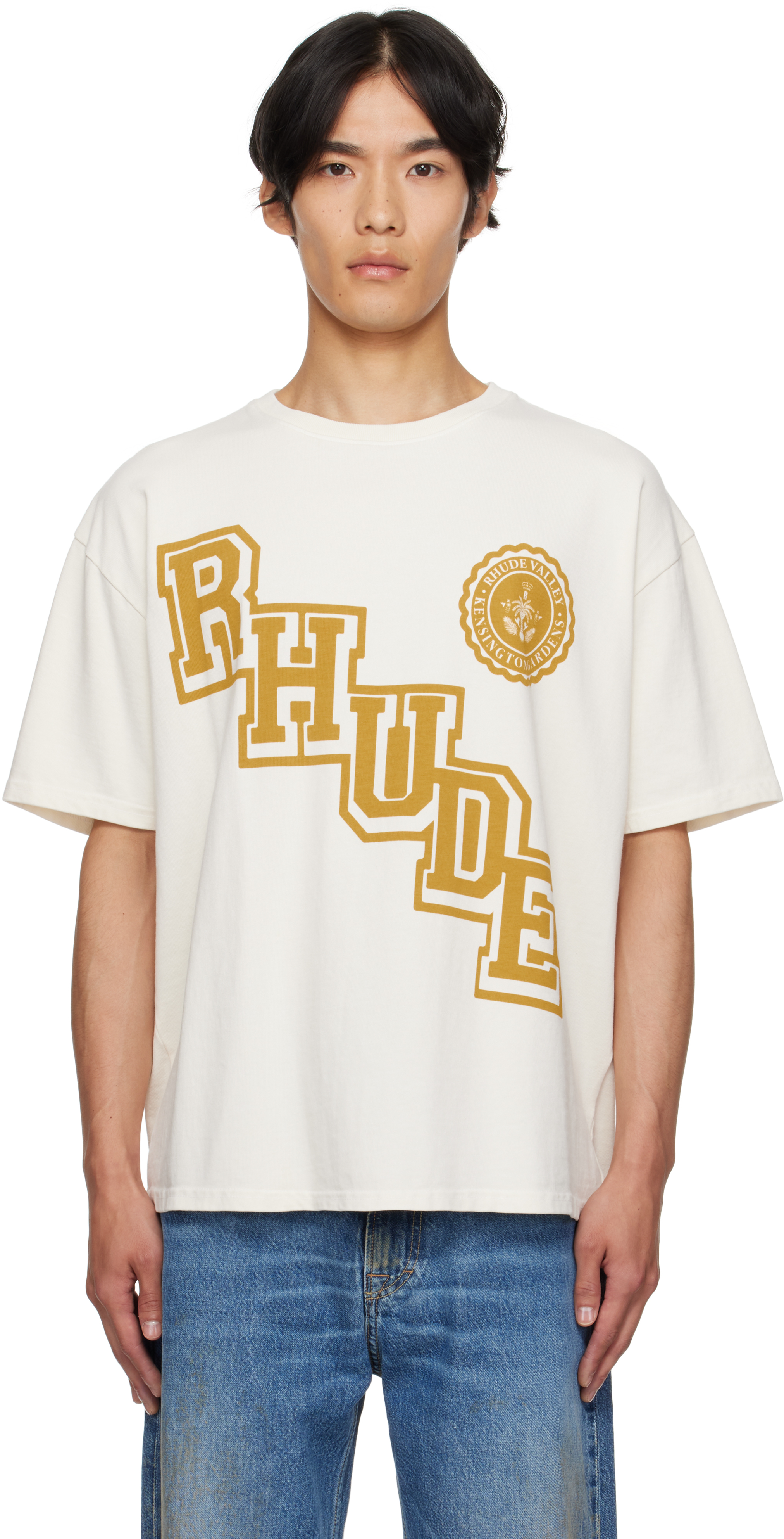 Off-White 'Rhude' Collegiate Crest T-shirt