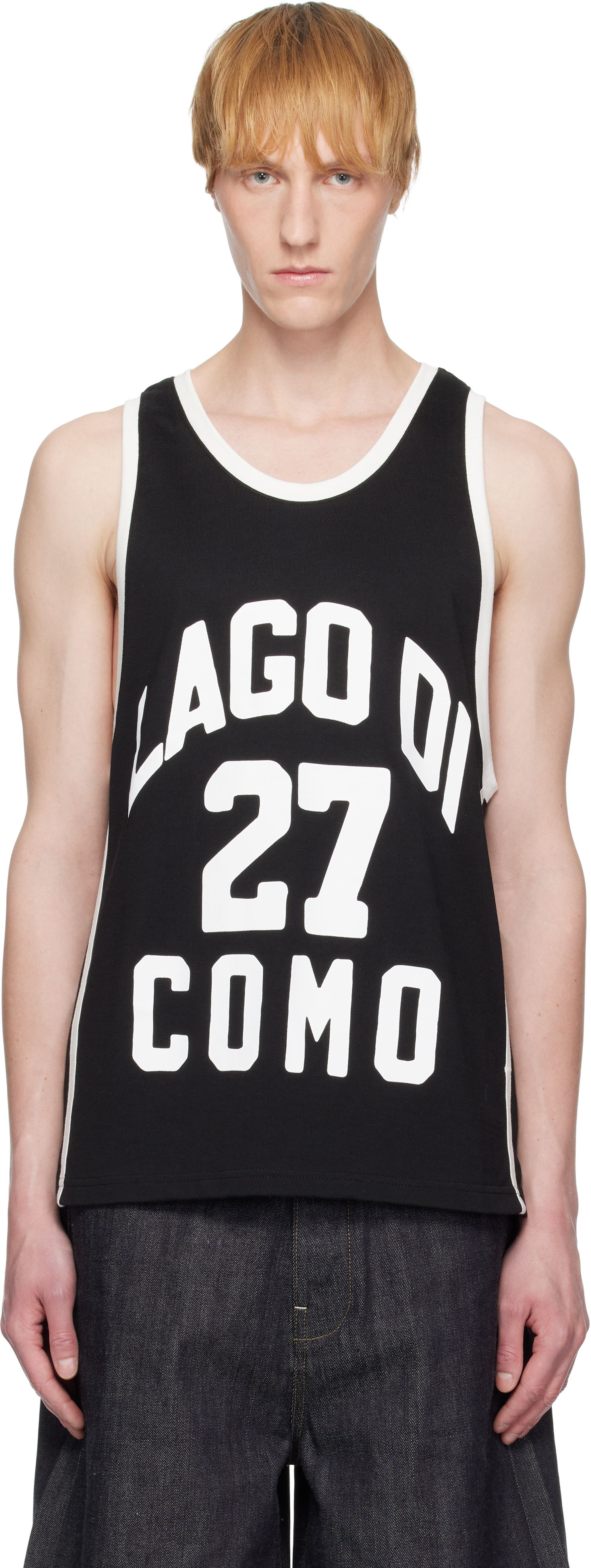 Rhude Black Como 1907 Edition Basketball Jersey Tank Top