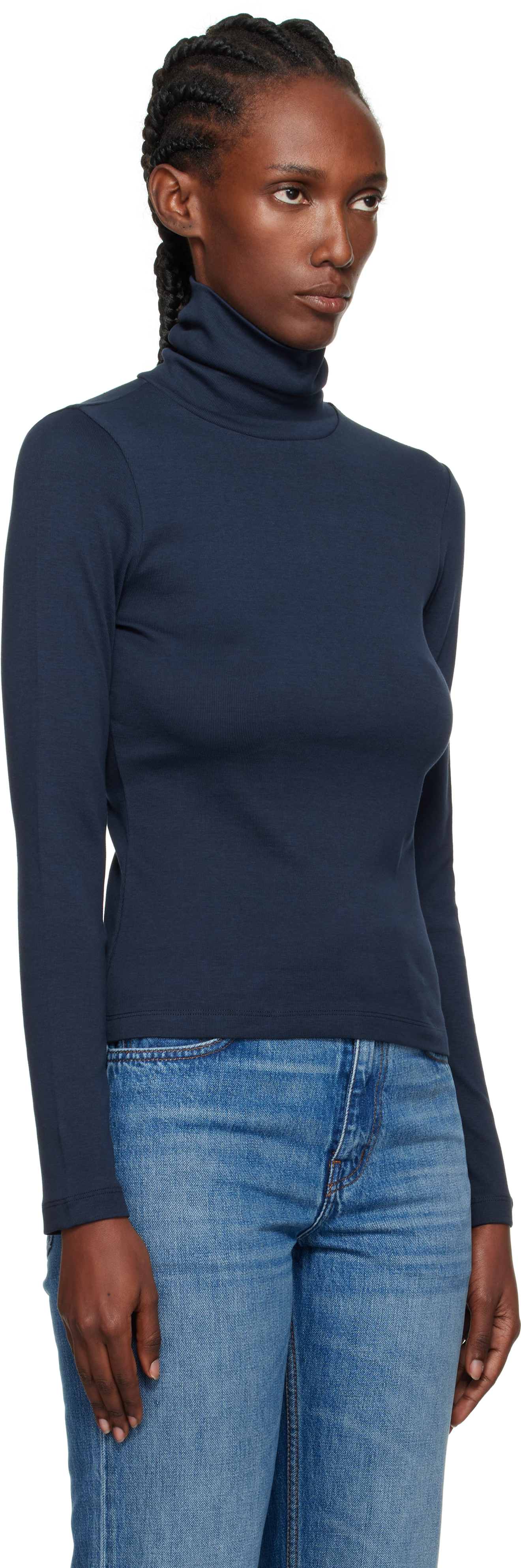 Flore Flore Navy Dinah Turtleneck In Blue