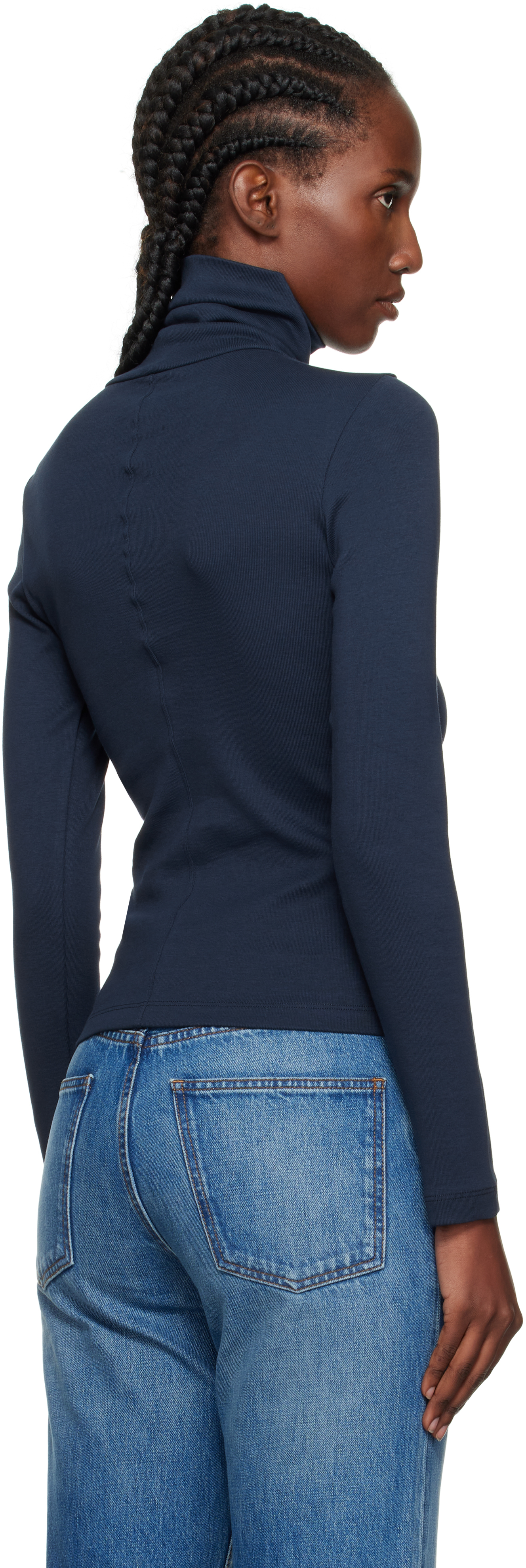 Flore Flore Navy Dinah Turtleneck In Blue