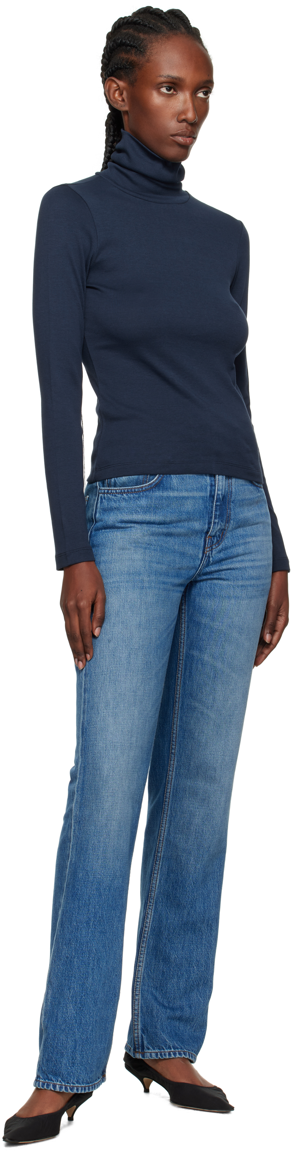 Flore Flore Navy Dinah Turtleneck In Blue