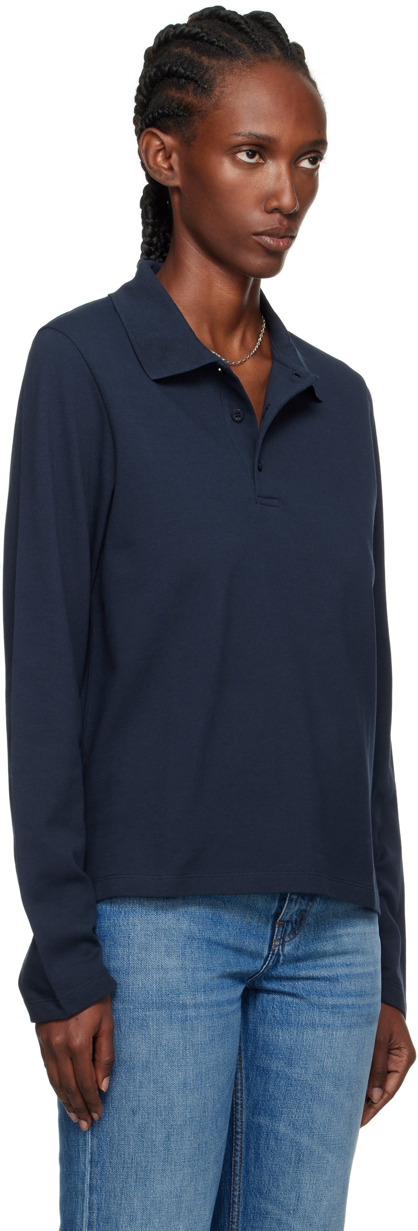 Flore Flore Diana Cotton Polo Shirt In Blue