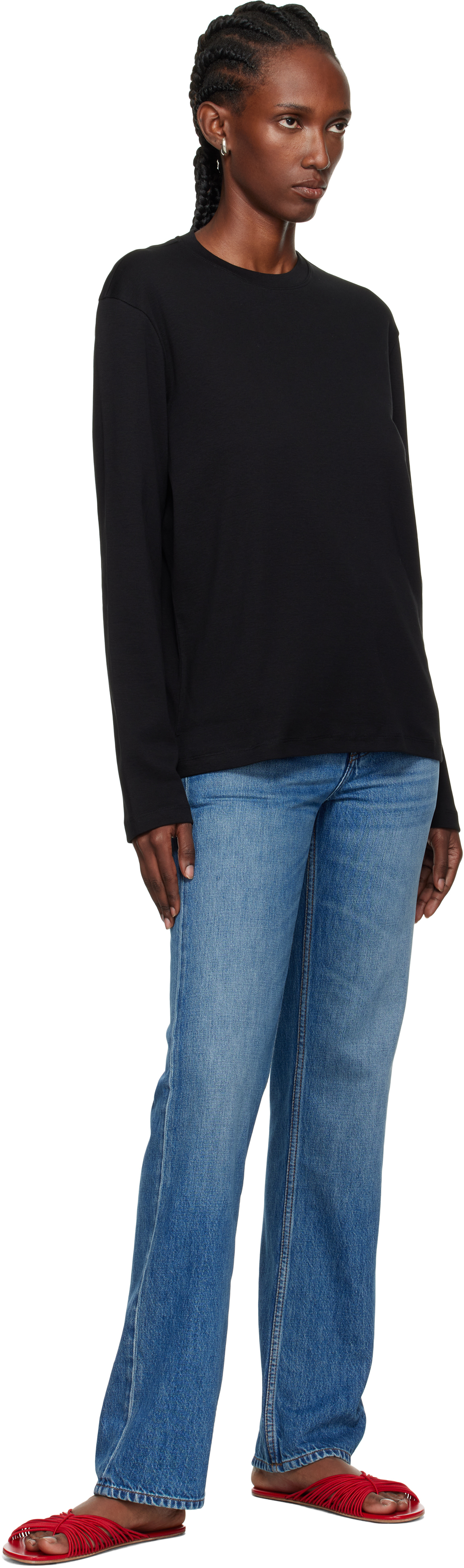 Flore Flore Black Maggie Longsleeve T-shirt In Black
