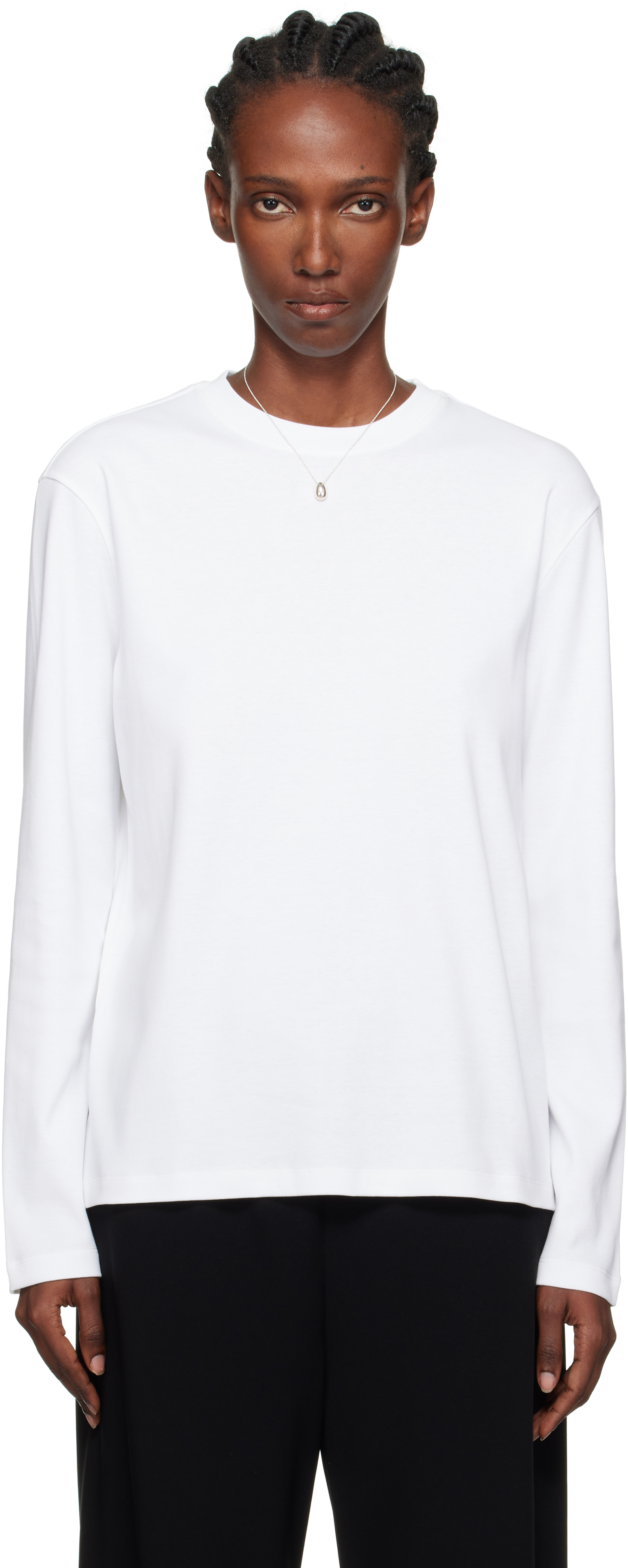 Flore Flore Ssense Exclusive White Max Long Sleeve T-shirt In White