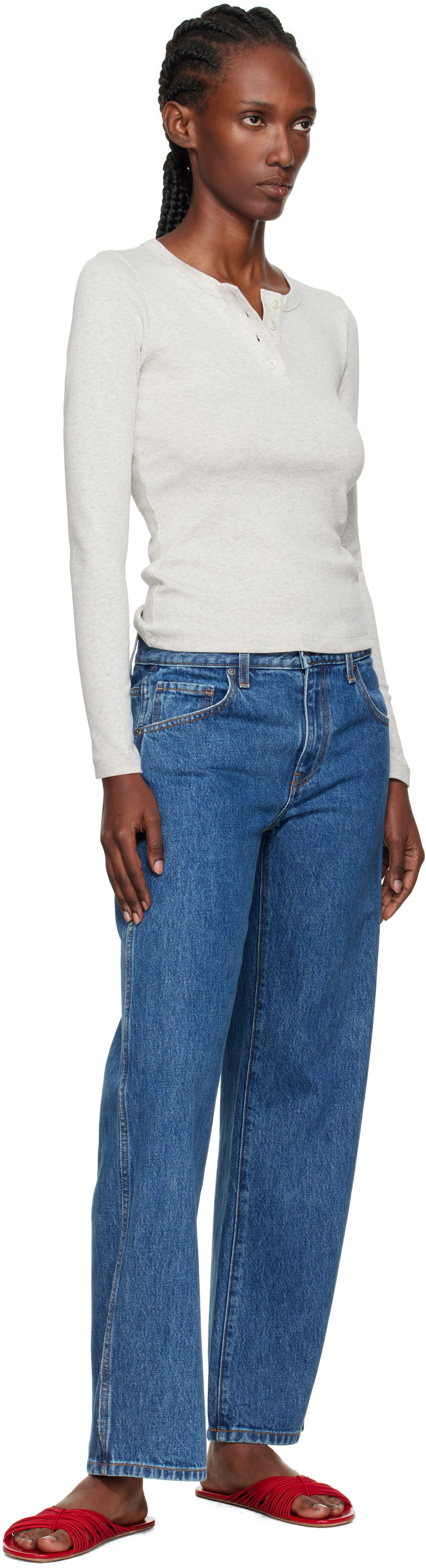 Flore Flore Gray Jess Longsleeve T-shirt In White